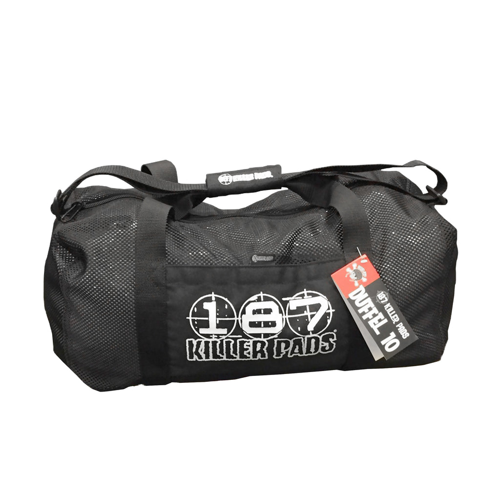 Premium 187 Mesh Duffle Bag - Large Black Gym Bag for Men & Women - Perfect for Workout, Travel, Sports Gear, and Weekend Getaways