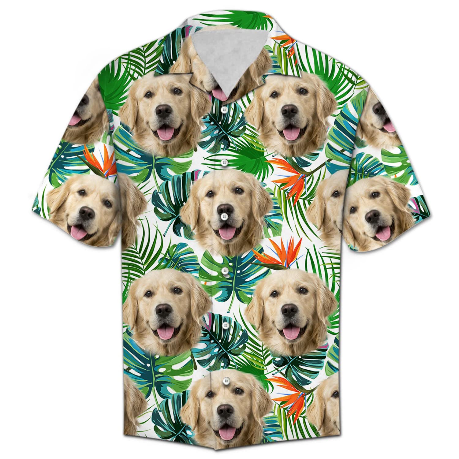 Custom Hawaiian Shirts for Dogs & Owners - Tropical Print Matching Short Sleeve Button Down Shirts for Men & Women | Perfect for Beach Vacations, Summer Parties & Pet-Friendly Events