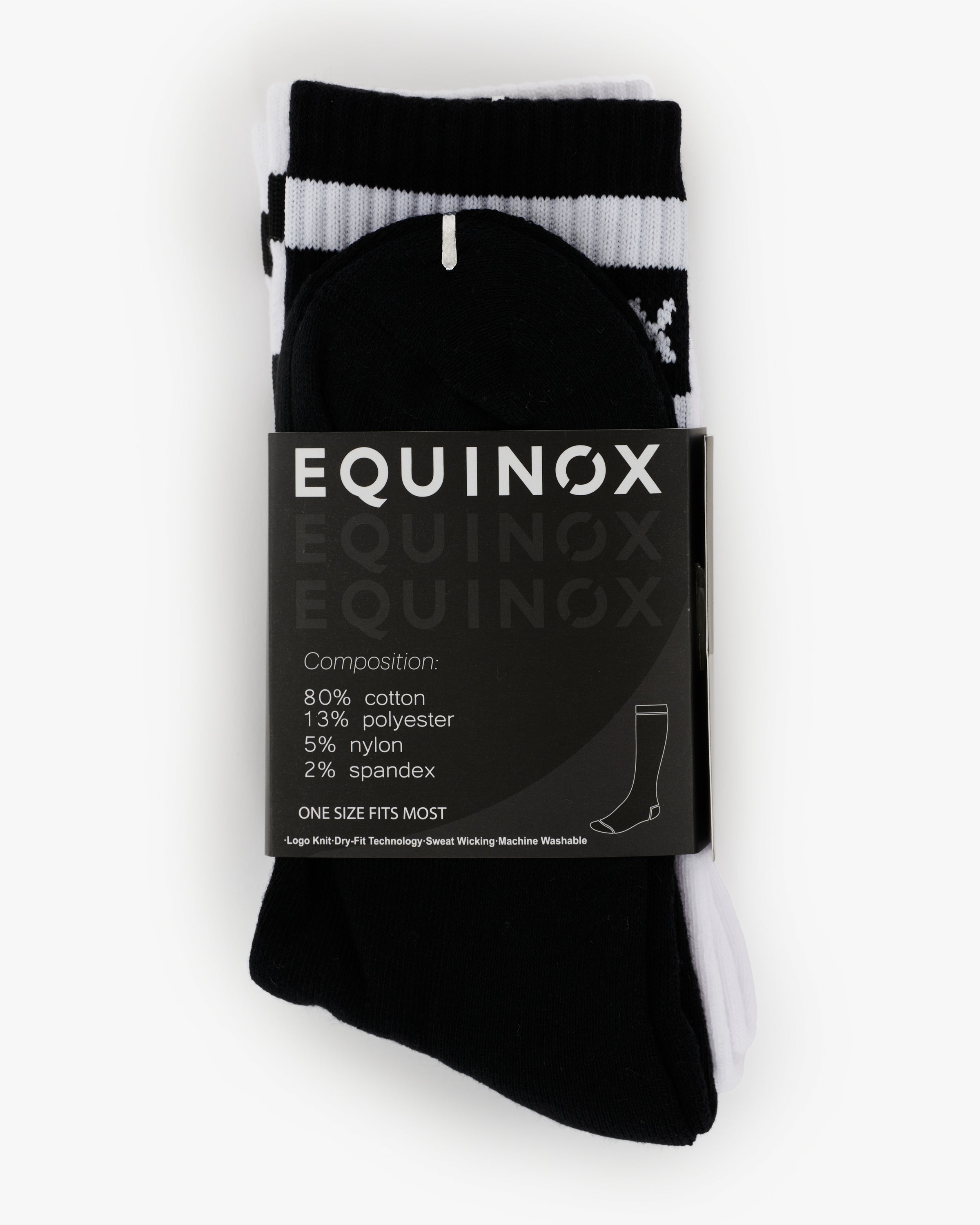 Equinox Tube Socks 2-Pack - Comfortable Athletic Crew Socks for Men & Women - Perfect for Running, Gym Workouts and Everyday Wear