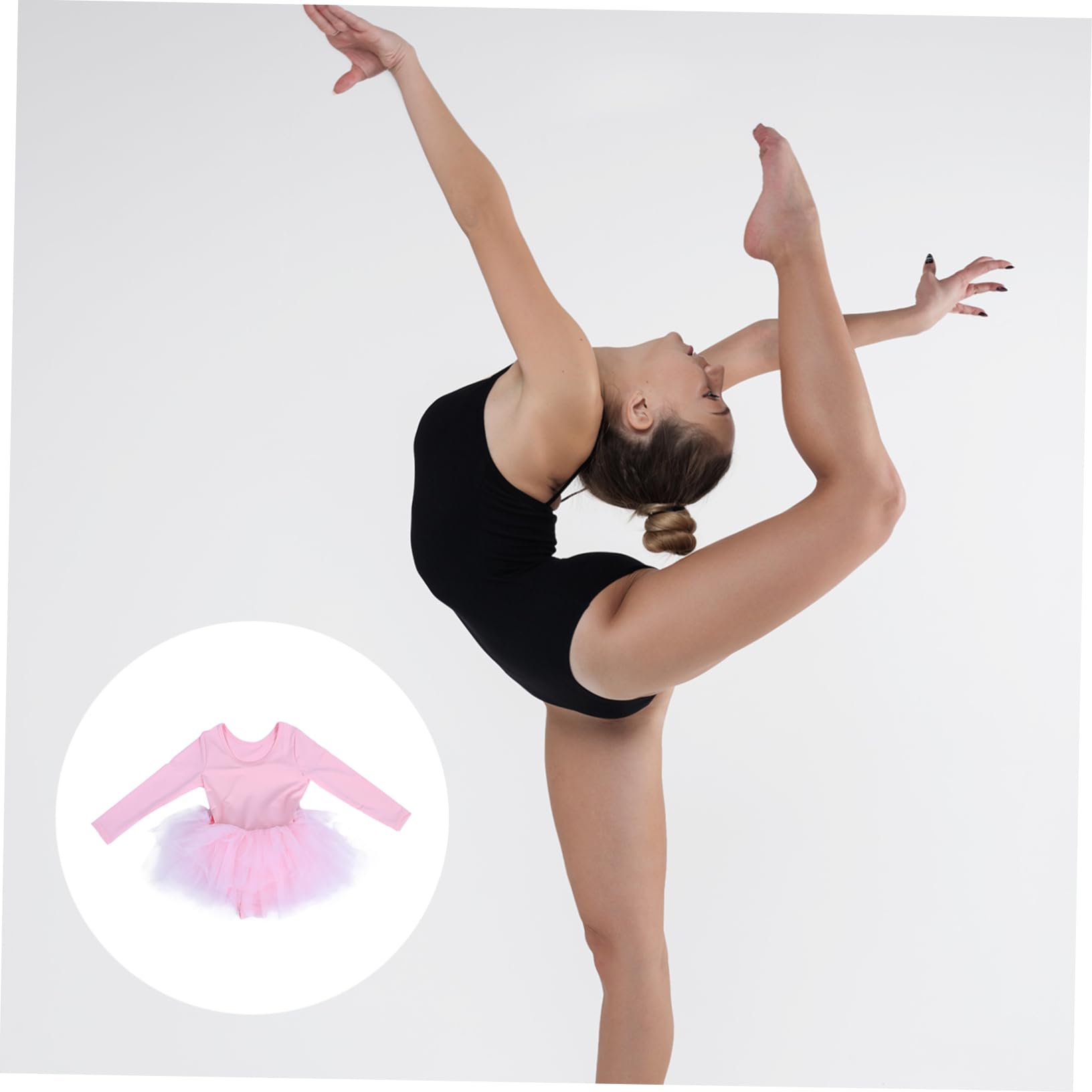 SAFIGLE Girls Ballet Dance Outfit - Soft Milk Silk Bodysuit with Tutu Skirt for Kids Ballet Class, Recital & Performance