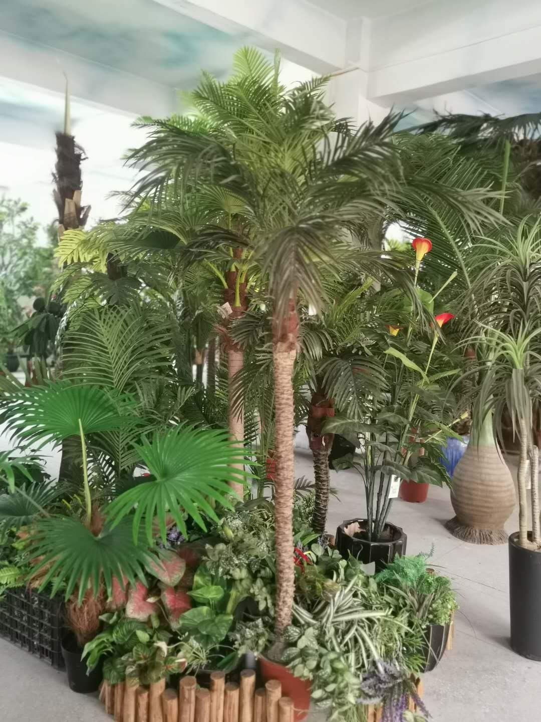 AMERIQUE Realistic 6ft Artificial Tropical Phoenix Palm Tree with 15 Large Leaves - Includes Nursery Pot, Feel Real Technology - Perfect for Home Decor, Office, Patio & Indoor Greenery