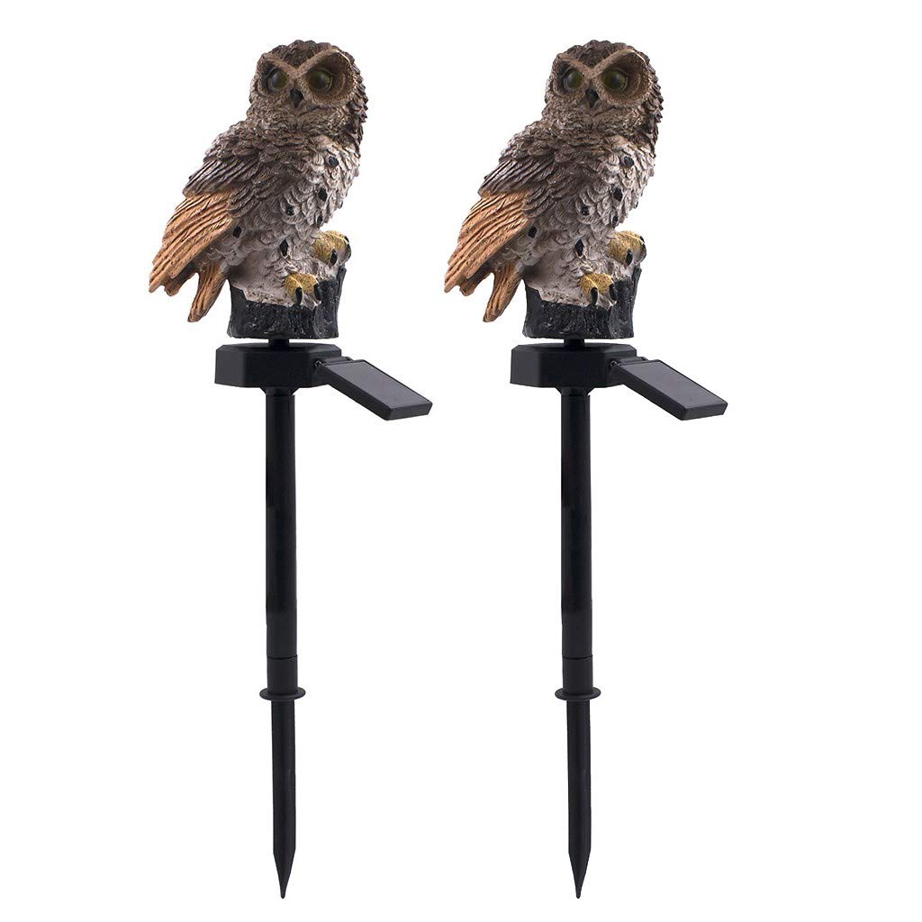 2PCS Solar LED Garden Lights - Owl Shape Solar-Powered Lawn Lamps for Outdoor Decoration | Perfect for Lawn, Patio, Yard, Garden, Pathway, Walkway & Driveway Lighting | Weather-Resistant & Energy-Efficient Night Lights for Landscape & Home Decor