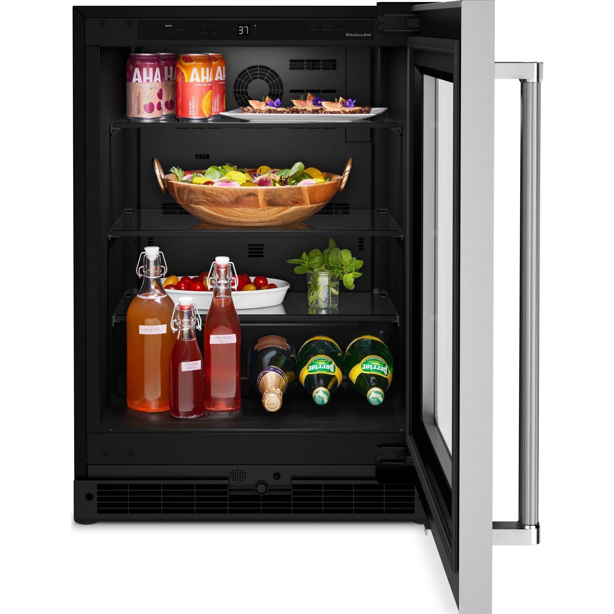 KitchenAid 21.4 Cu. Ft. Undercounter Refrigerator with Stainless Steel Finish - Perfect for Home Bars, Outdoor Kitchens & Small Space Living (Model KURR214KSB)