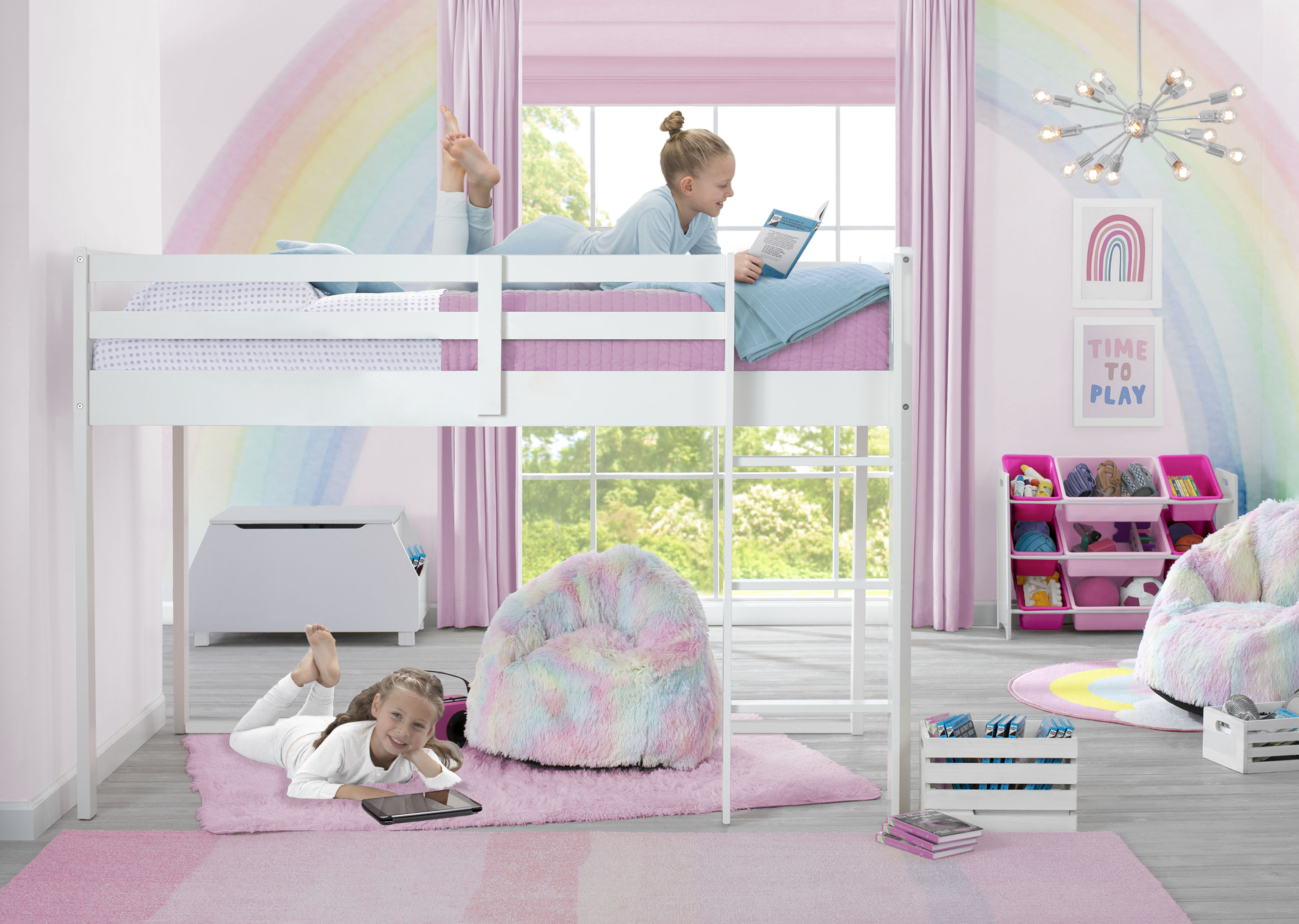 Space-Saving Twin Loft Bed with Safety Guardrail & Sturdy Ladder - Perfect for Kids' Bedrooms, Dorm Rooms & Small Apartments