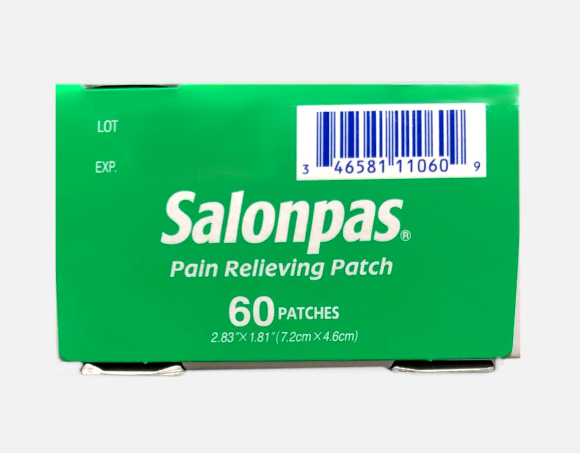 Salonpas Pain Relieving Patch for Back, Neck, Shoulder & Knee Pain Relief - 8 Hour Fast-Acting Muscle Soreness Relief - 60 Count (Pack of 2) - Perfect for Workout Recovery, Arthritis & Chronic Pain Management