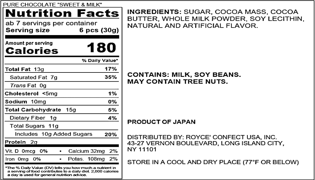 Premium ROYCE' Pure Chocolate Assortment - Sweet & Milk Chocolate Gift Box (40 Pieces) | Authentic Japanese Hokkaido Chocolate | No Artificial Preservatives | Perfect for Baking, Desserts & Gourmet Gifting