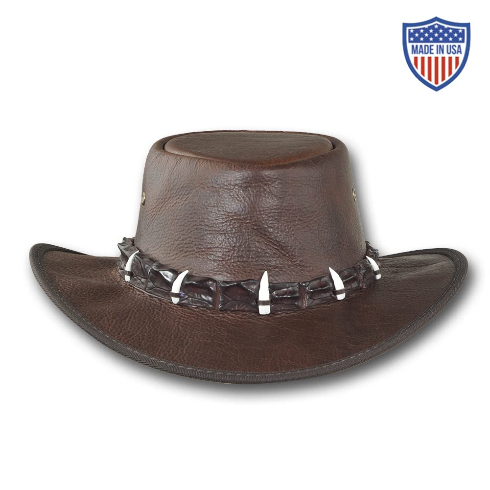 Outback Crocodile Leather Hat - Durable & Stylish for Outdoor Adventures