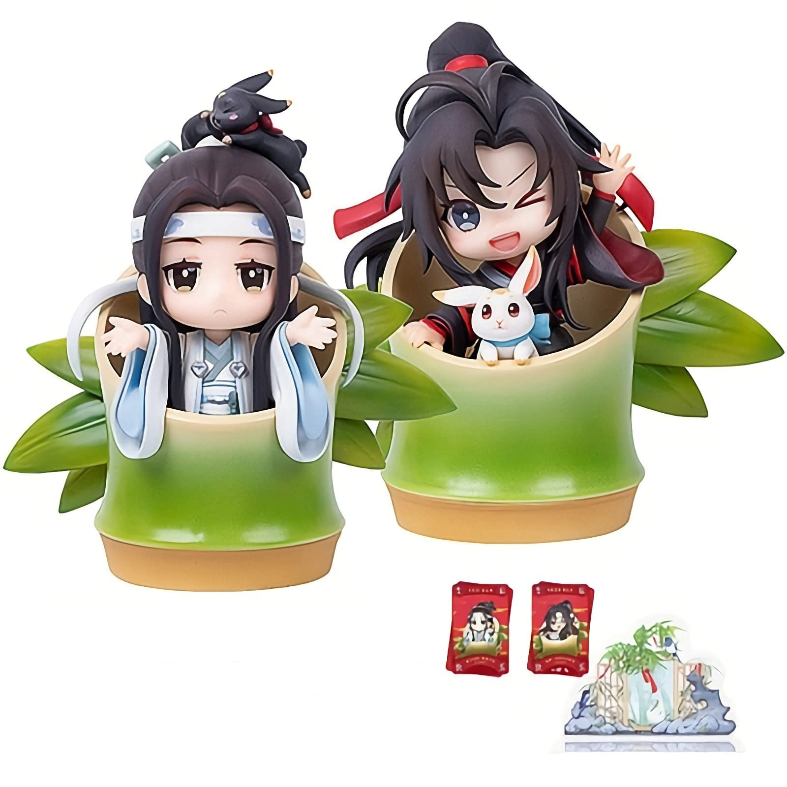 Mo Dao Zu Shi Wei Wuxian & Lan Wangji Anime Action Figures Set - 2PCS Grandmaster of Demonic Cultivation Collectible Model for Fans | Perfect for Display, Cosplay Props, and Anime Gift Collection