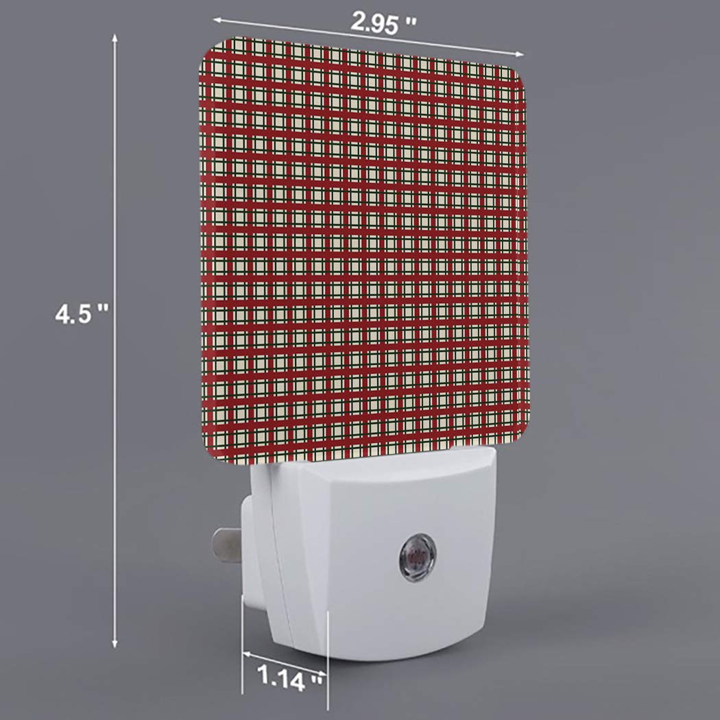 LED Night Light Plug-in with Auto Sensor - Elegant Grid Pattern for Bedroom, Bathroom, Hallway