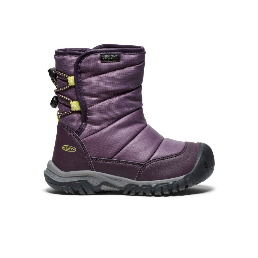 **Little Kids' Puffrider Waterproof Winter Boots - Black Plum/Daiquiri Green | Warm & Cozy Snow Boots for Toddlers | Perfect for Snow Play, Sledding & Outdoor Winter Adventures**