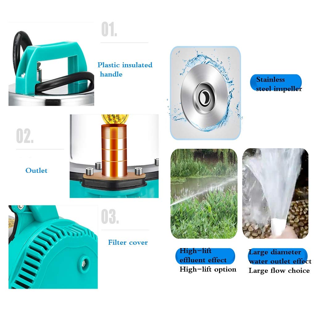 1 Inch Water Outlet High-Lift DC Submersible Pump - Portable Small Water Transfer Pump for Farmland Irrigation, River Water Intake, Garden Irrigation - Ideal for Outdoor, Home, and Agricultural Watering Needs