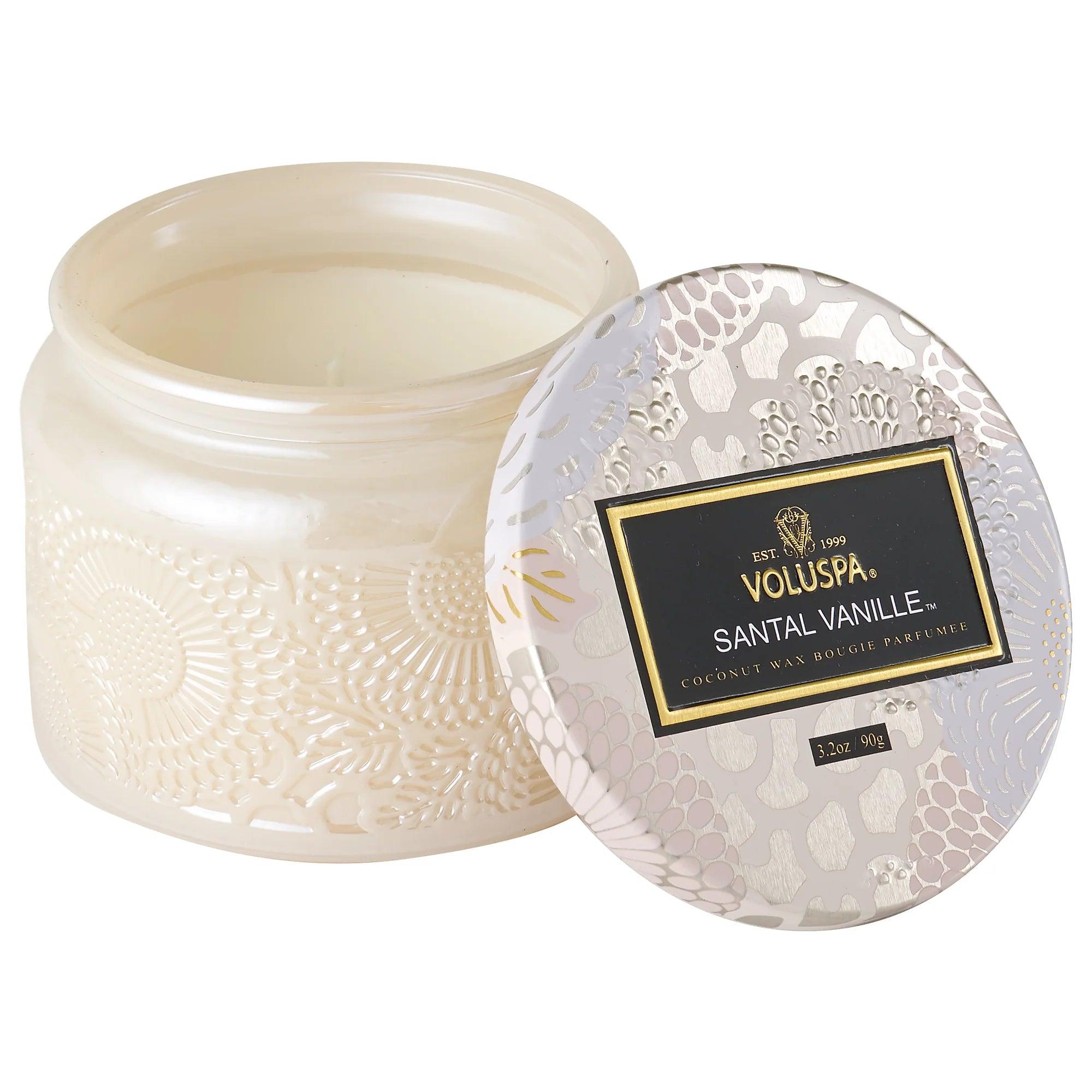 Santal Vanille Mini Jar Candle - 2oz Soy Wax Aromatherapy Candle for Home, Spa & Relaxation - Perfect for Bedroom, Bathroom & Gift Giving