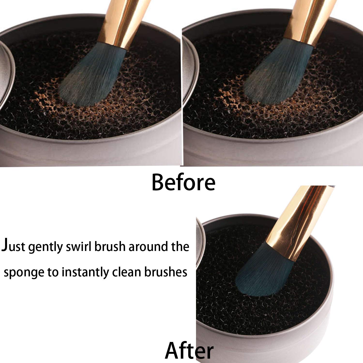3Pcs Makeup Brush Cleaner Sponge Set - Quick Dry Brush Cleaning Tool for Eyeshadow & Blush Removal | Perfect for Professional Makeup Artists & Home Beauty Routines