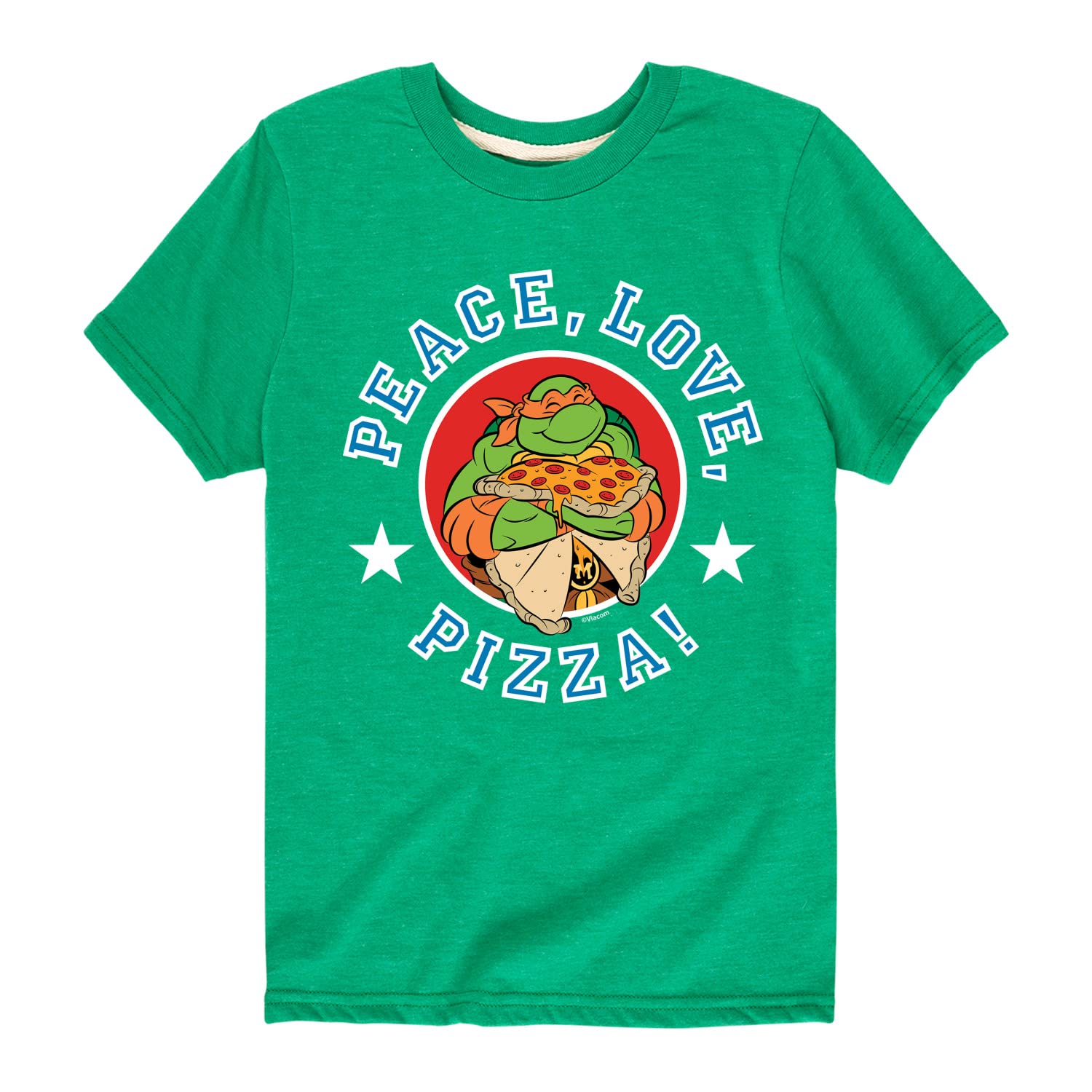 HYBRID APPAREL Teenage Mutant Ninja Turtles Peace Love Pizza Youth Short Sleeve T-Shirt | Cool Graphic Tee for Boys & Girls | Perfect for School, Casual Wear & TMNT Fans