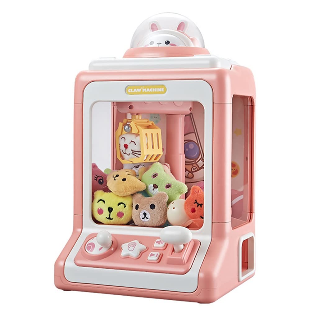 ADLOF Mini Claw Machine Arcade Game with Music & LED Lights - Electronic Prize Grabber for Small Toys & Candy - Fun Kids Birthday Party Gift & Home Entertainment (10 Dolls Included) - Perfect for Birthday Parties, Family Game Nights & Carnival-Themed Events