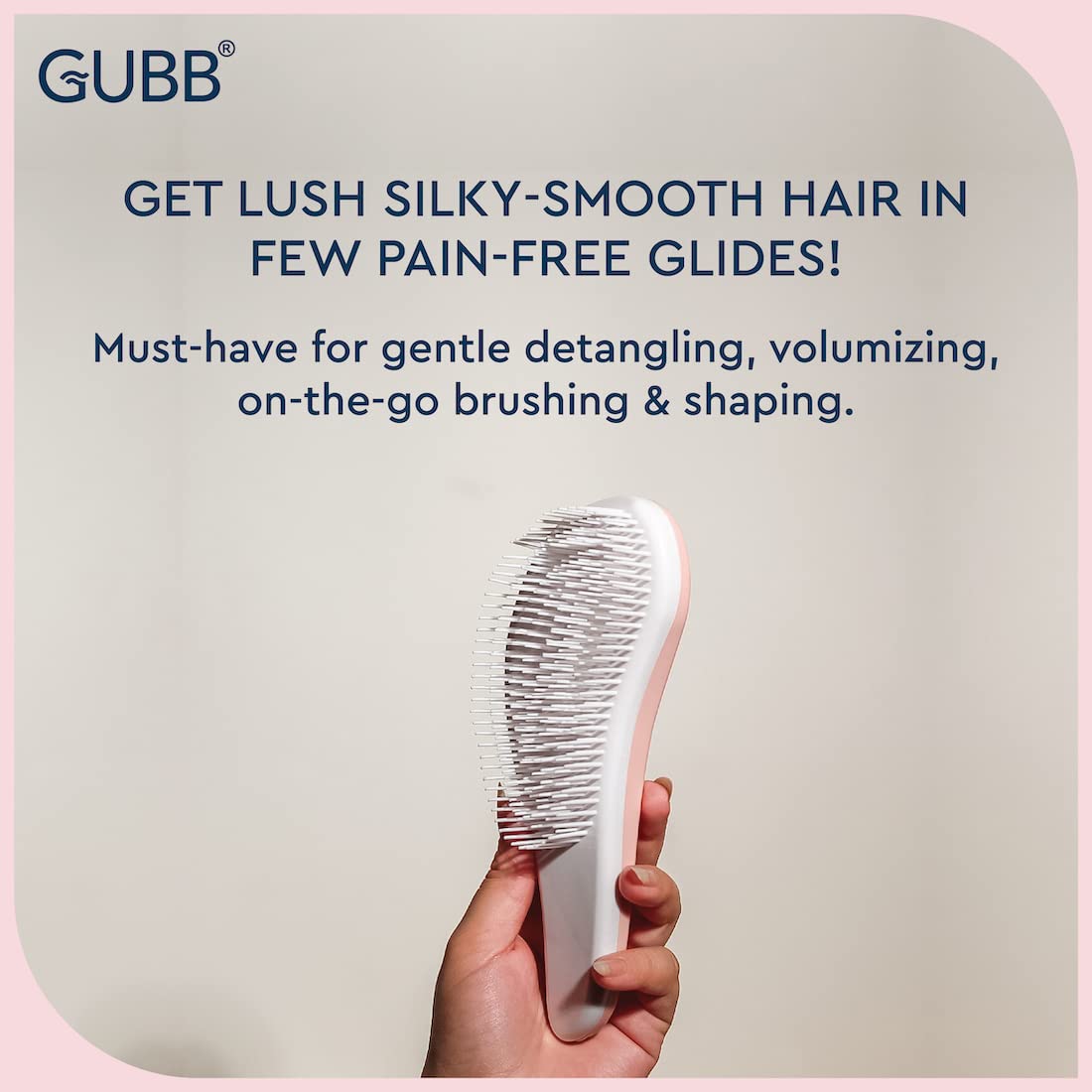 GUBB Mini Detangling Hair Brush for Women, Men & Kids - Wet & Dry Hair Comb with Smooth Glide Technology | Perfect for Travel, Home & Salon Use