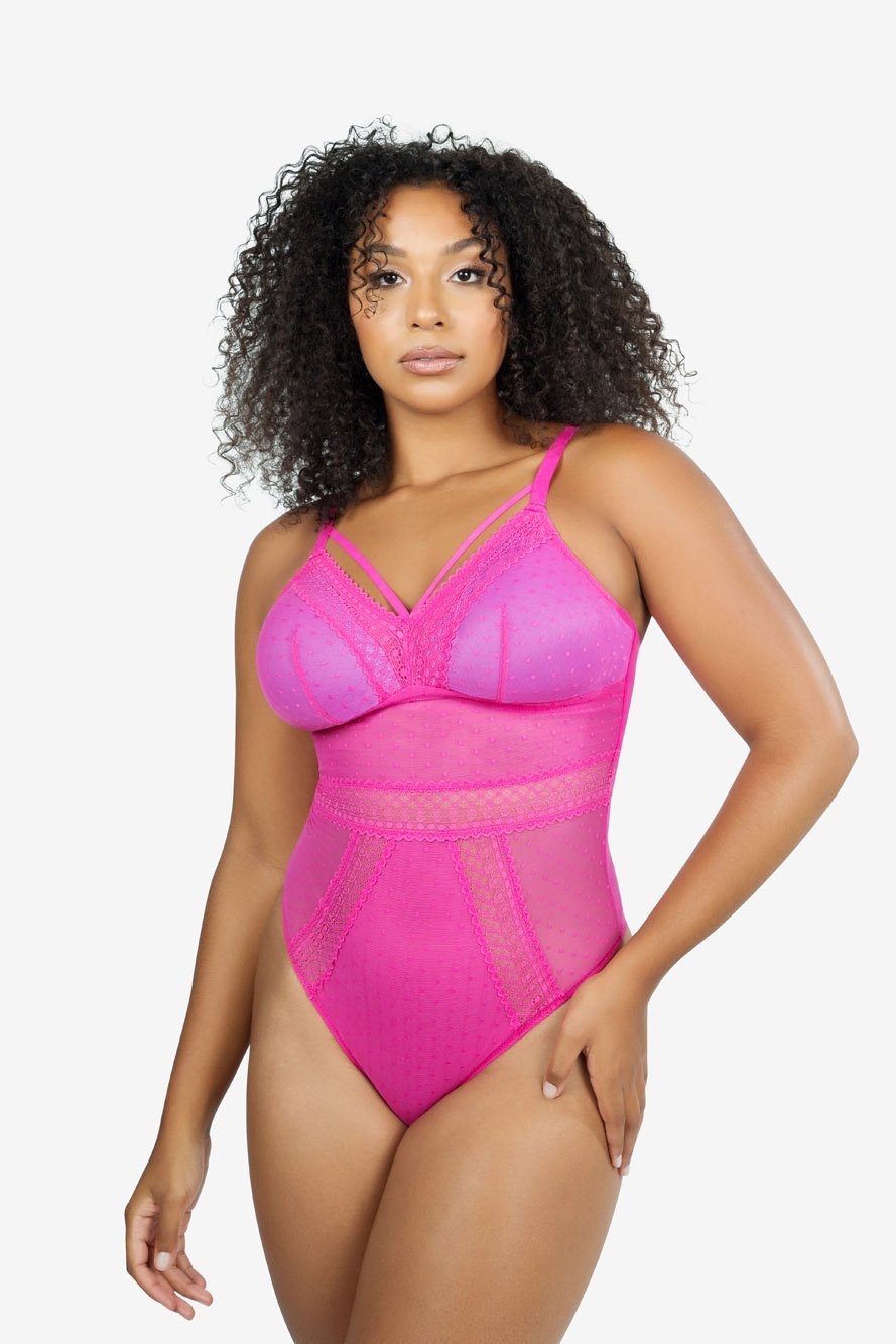 Parfait Mia Dot Wire-Free Padded Mesh Bodysuit - Comfortable Seamless Underwear for Everyday Wear, Lounge & Sleep