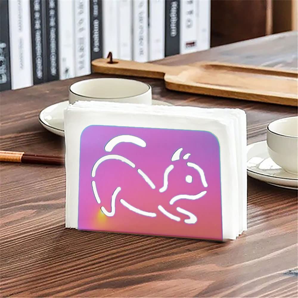 Stainless Steel Tissue Paper Napkin Holder - Rainbow Farmhouse Kitchen Accessories for Dining Table, Classic Restaurant & Home Decor, Perfect for Kitchen, Dining Room, and Tabletop Settings