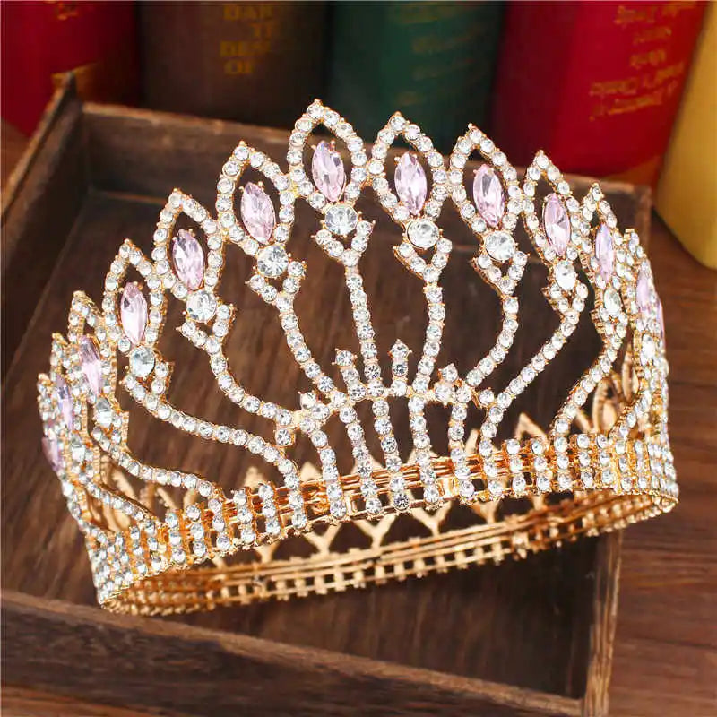 Crystal Queen Wedding Tiara Crown - Baroque Bridal Headpiece for Women | Elegant Bride Hair Jewelry Accessories for Weddings, Pageants & Special Occasions