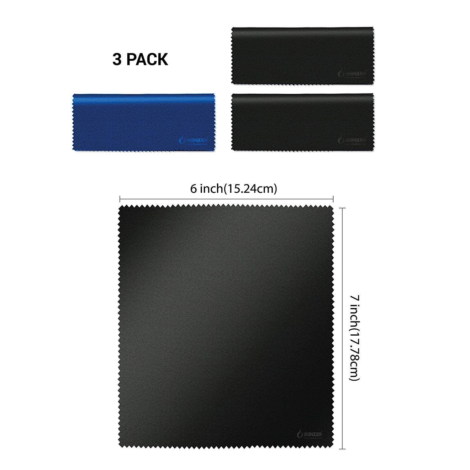 IBENZER Microfiber Cleaning Cloths for Electronics – Premium Lens & Screen Cleaning Cloth for iPhone, iPad, Glasses, Camera, LCD TV & Smartphones (3-Pack) | Perfect for Home, Office & Travel Use