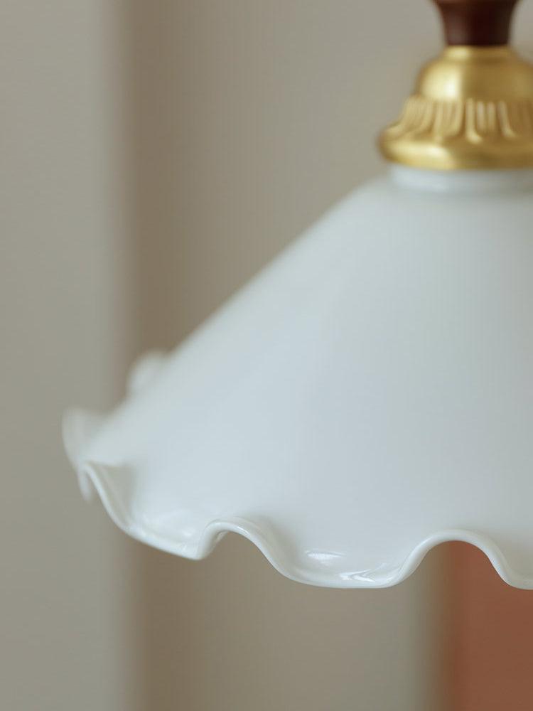 Milky Flower Pendant Light - Elegant Floral Glass Ceiling Lamp for Dining Room, Bedroom & Living Room Decor