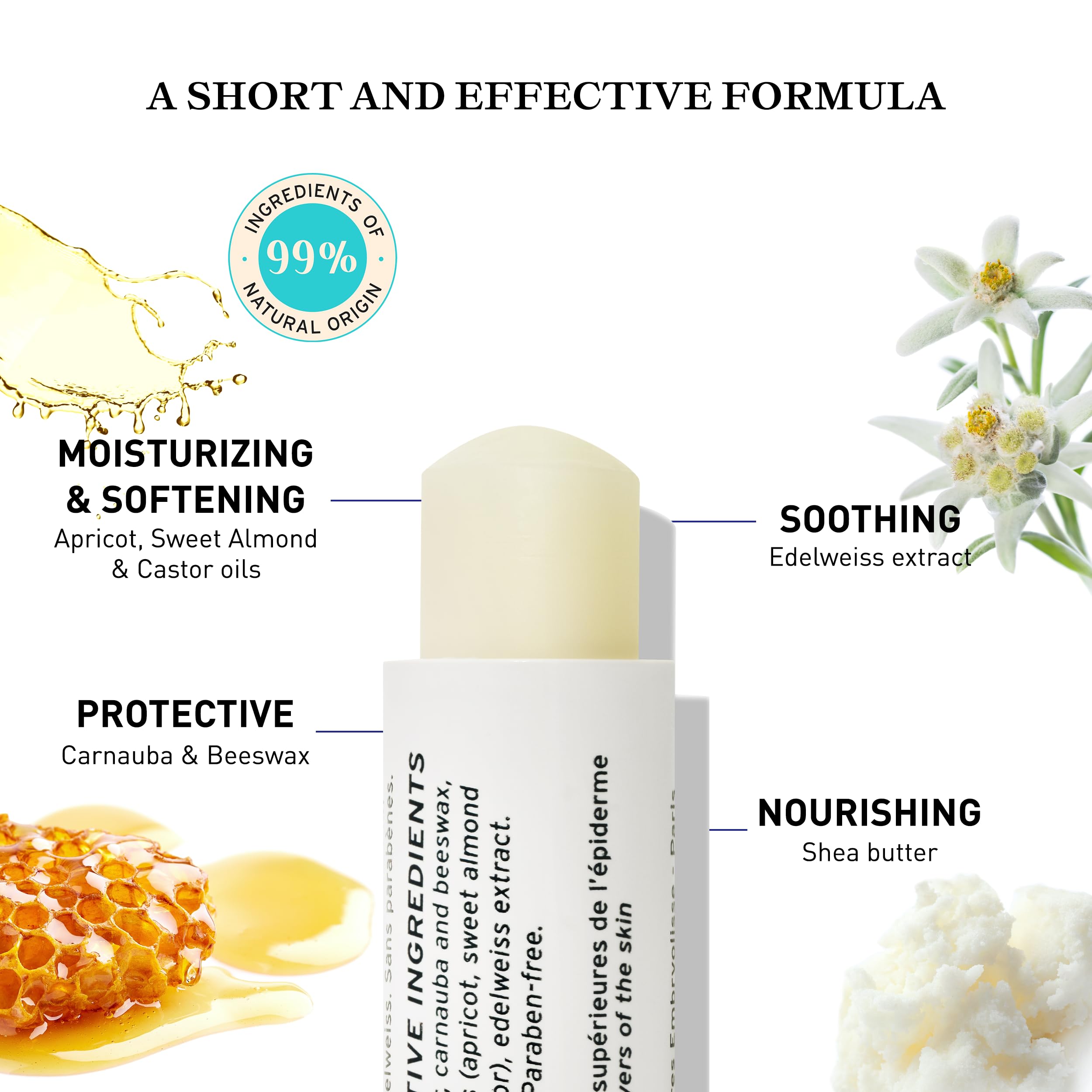 Embryolisse Protective Repair Lip Balm with Shea Butter - Hydrating & Nourishing Treatment for Dry, Chapped Lips - 0.16 oz - Perfect for Winter Care, Daily Lip Protection & On-the-Go Moisturization