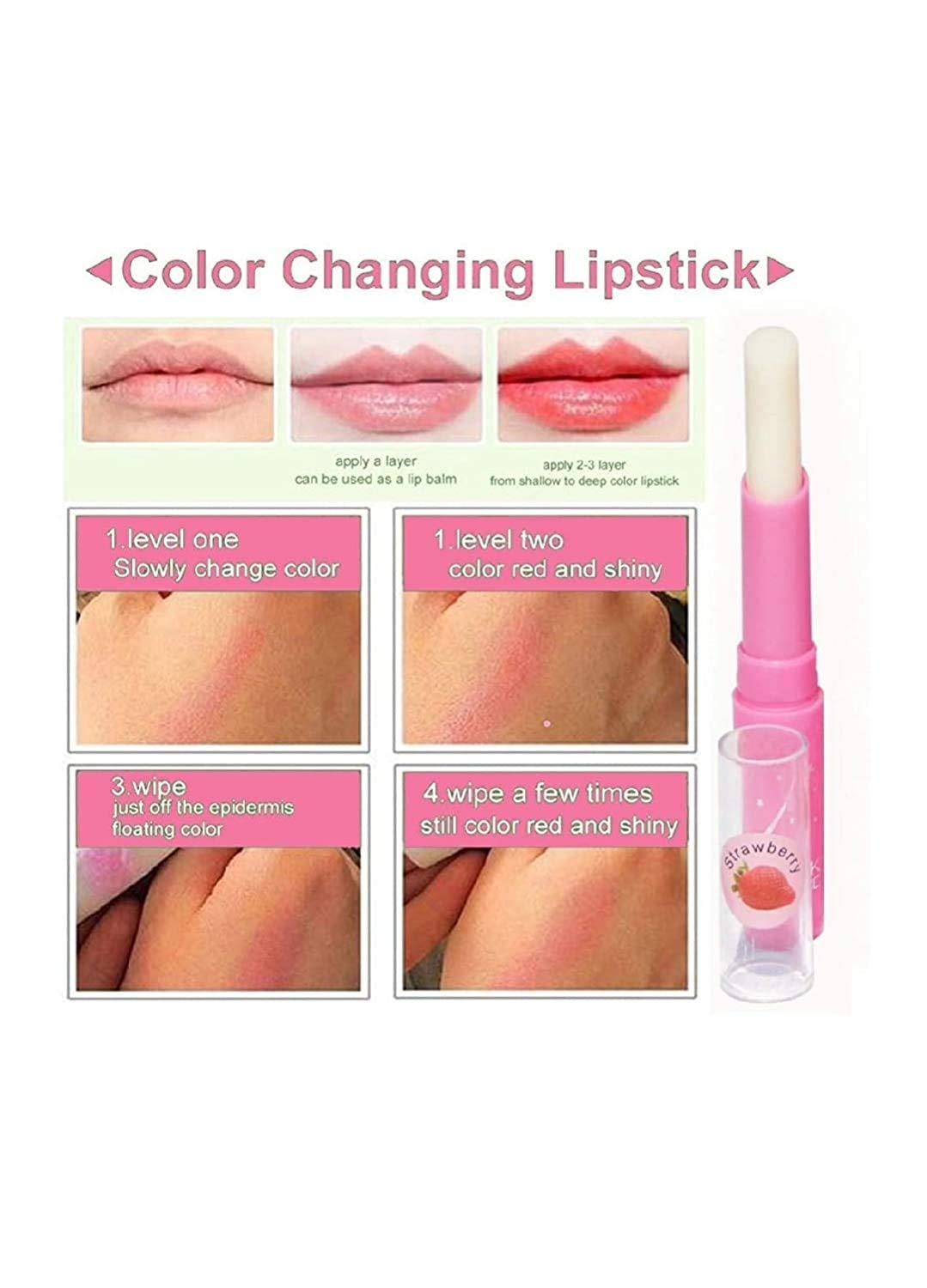 MK 4-Piece Pink Magic Lip Winter Balm with Vitamin C - Hydrating Lip Care for Dry Chapped Lips | Perfect for Cold Weather, Skiing & Daily Moisturizing
