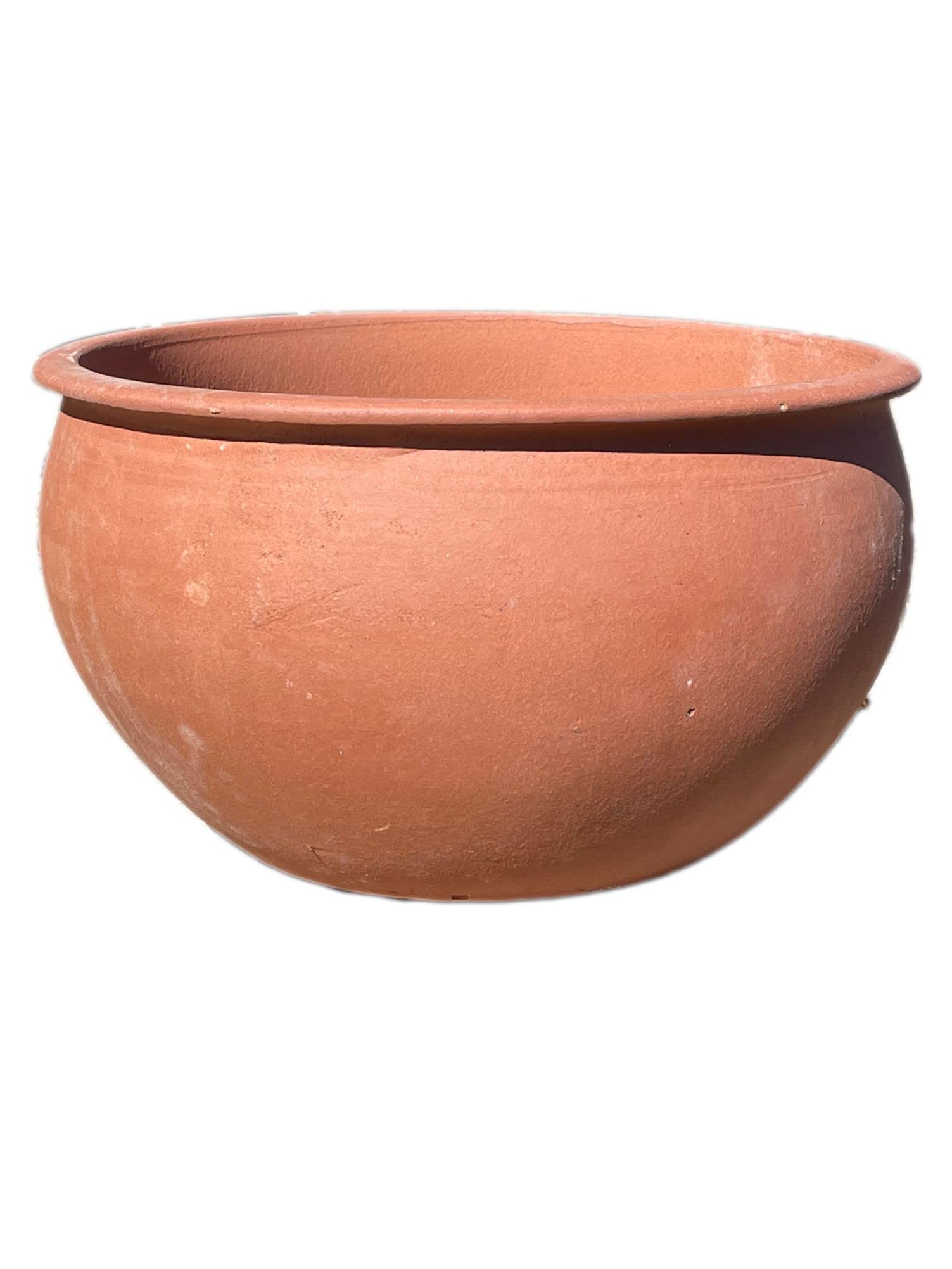 10,000 Round Rim Terracotta Plant Pots - Unglazed Ceramic Flower Pots (21'' Diameter x 13'' Height, Natural Clay Color) for Indoor/Outdoor Garden, Patio, Balcony Decor