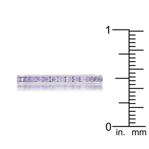 0.5ct Lavender Cubic Zirconia Eternity Ring for Women - Stainless Steel Wedding Band, Anniversary Gift for Her - Perfect for Valentine's Day, Engagement & Special Occasions