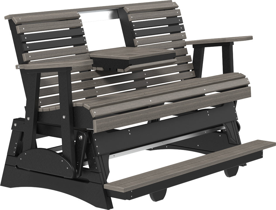 LuxCraft 5-Foot Plain Balcony Glider Chair - Outdoor Patio Swing for Relaxing on Porch, Deck or Garden (Weather-Resistant & Comfortable)