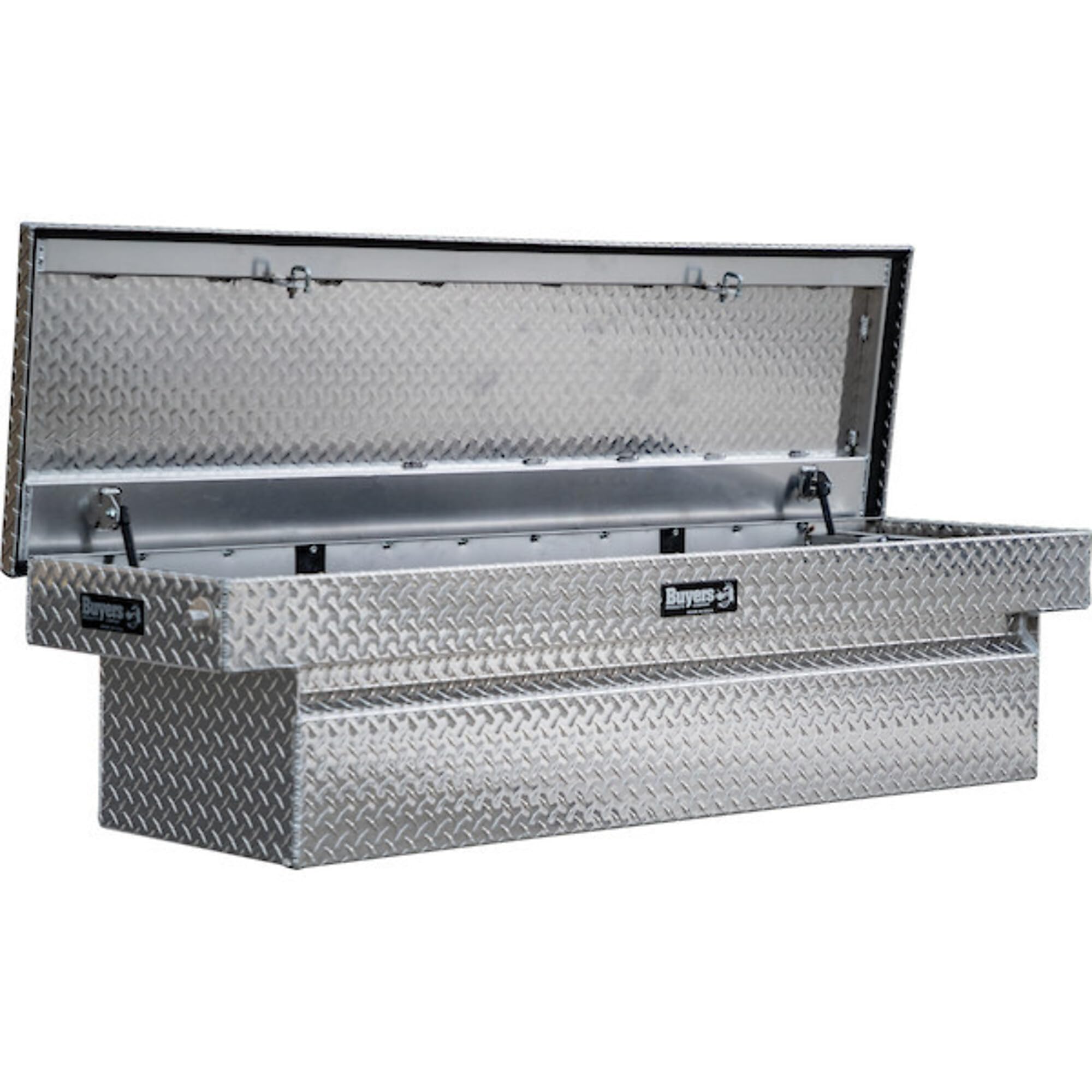 Heavy Duty Crossover Truck Tool Box - Aluminum Diamond Tread Storage Organizer for Equipment & Accessories (63
