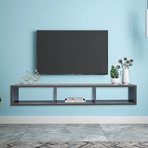 60 Inch Floating TV Stand Wall Mounted - Modern Media Console with Storage Shelf for Living Room, Bedroom - Entertainment Center (64.2