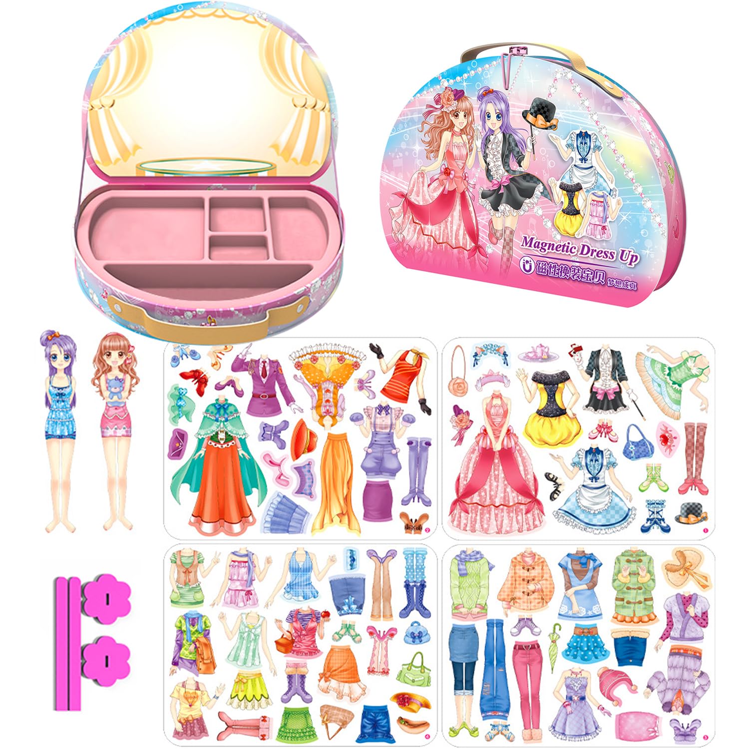 Magnetic Dress Up Doll Toy for Girls 3+, Pretend Play & Learning Gift for Birthday