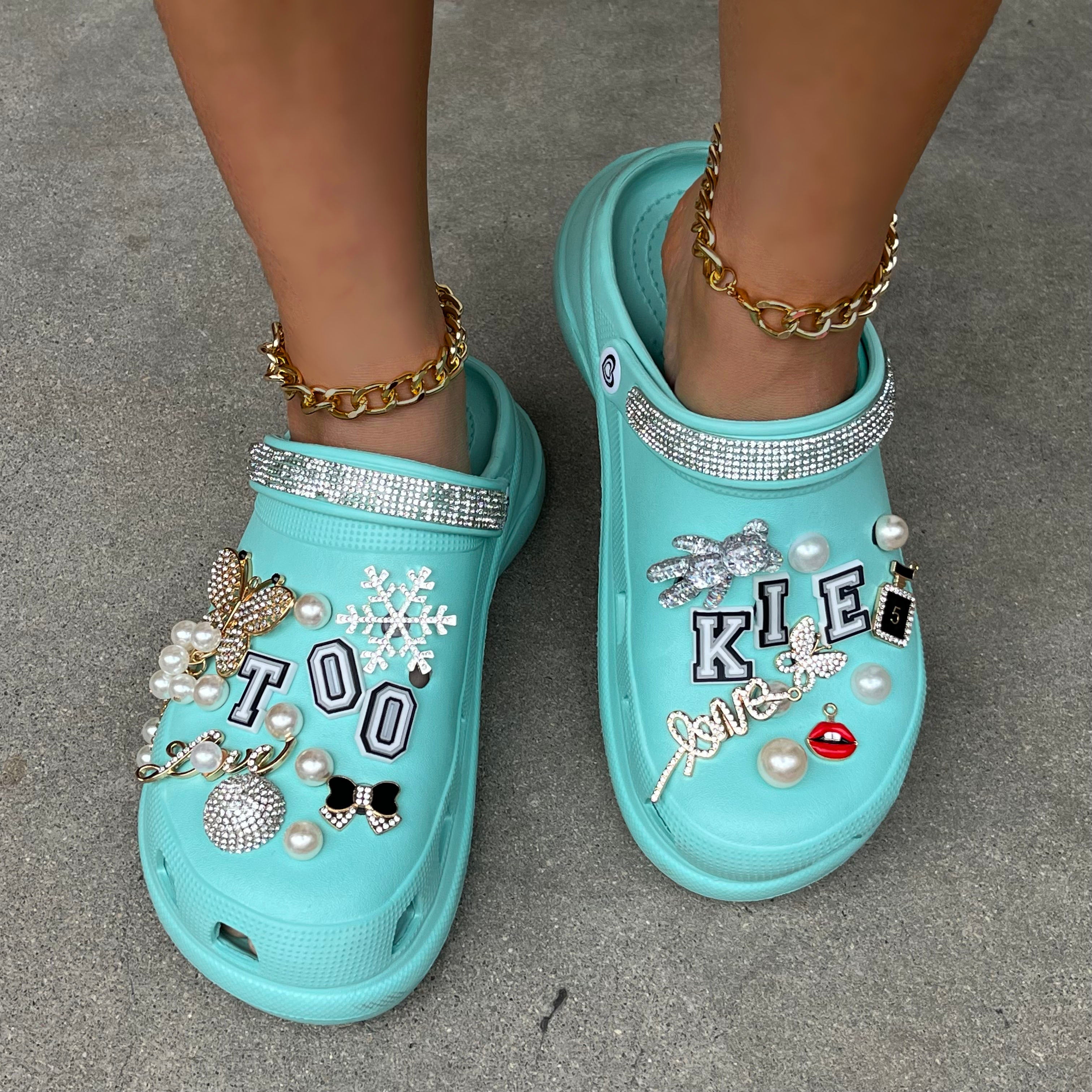 Sparkling Rhinestone Pearl Clogs for Women - Comfortable Slip-On Sandals with Crystals & Pearls | Perfect for Weddings, Parties & Summer Outfits