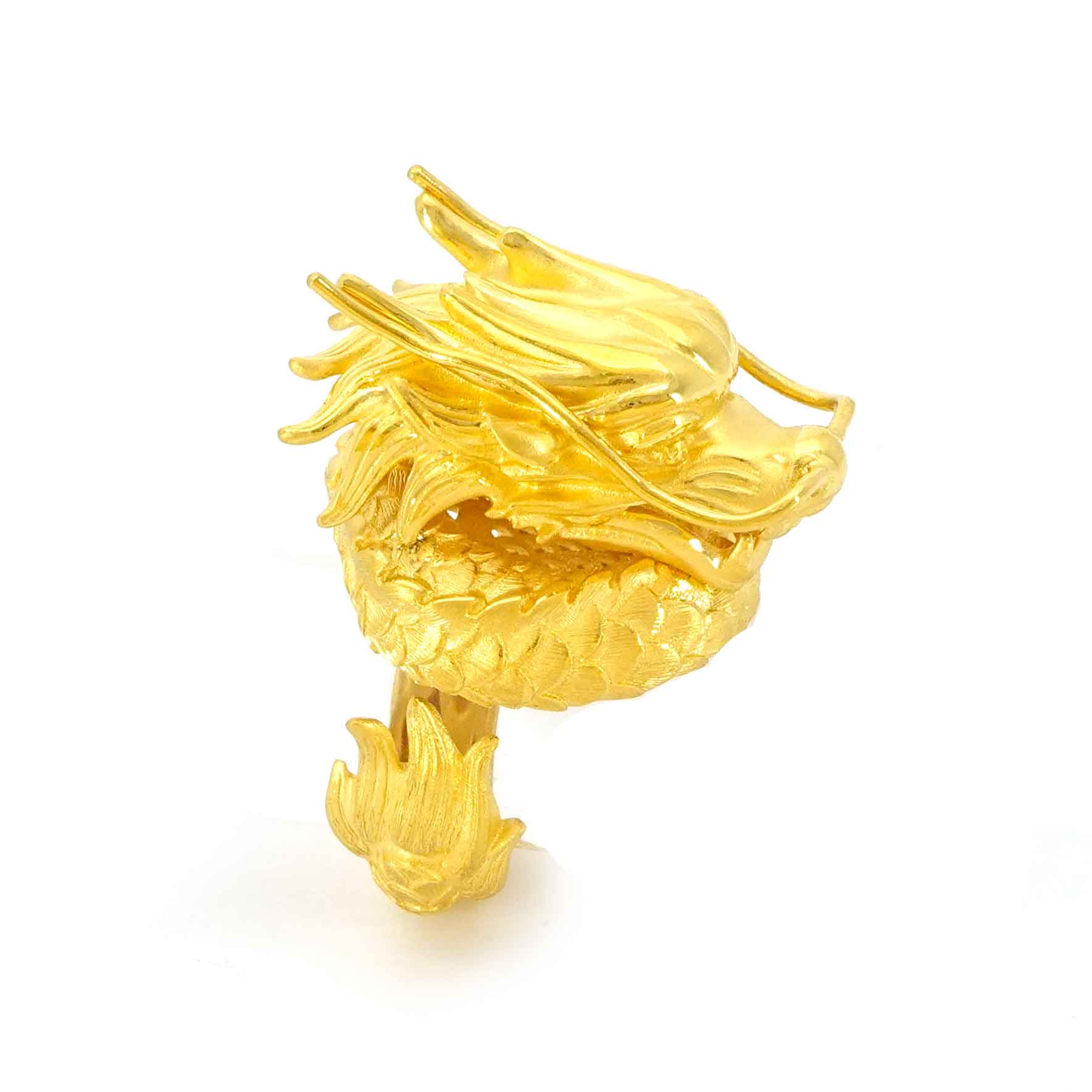 24K Gold Dragon Ring for Men - Elegant & Durable Jewelry Gift for Birthday, Anniversary, and Special Occasions