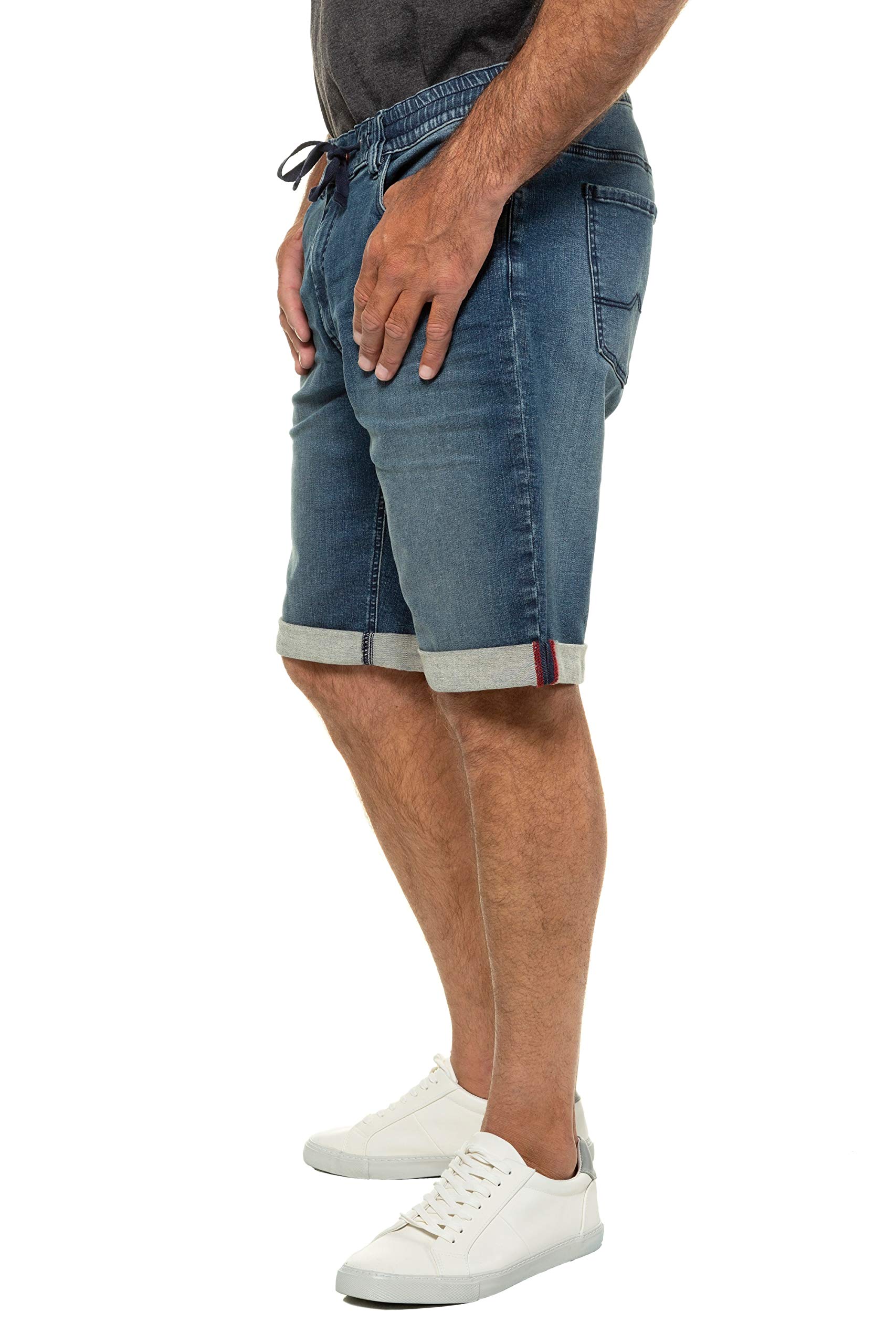 JP 1880 Men's Big & Tall Stretch Denim Jogger Bermuda Shorts - Blue (Size 42) | Comfortable Casual Wear for Summer & Outdoor Activities
