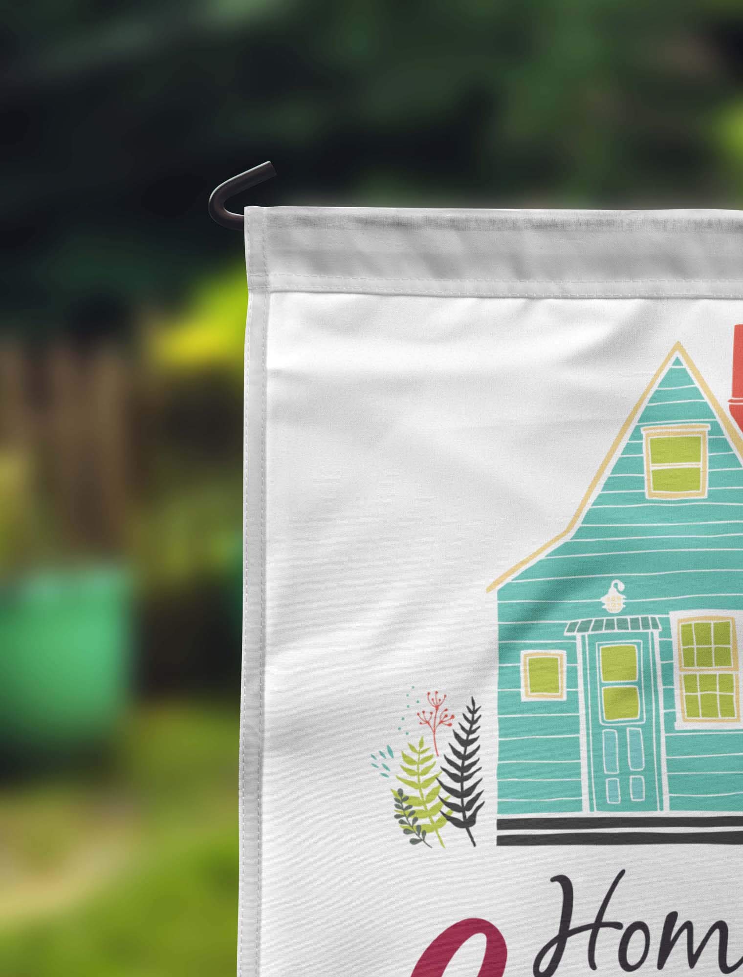 Printtoo White Double Sided 'Home Sweet Home' Garden & Camping Flag - Perfect for Outdoor Enthusiasts, Summer Campsites, Backyard Decor & RV Adventures