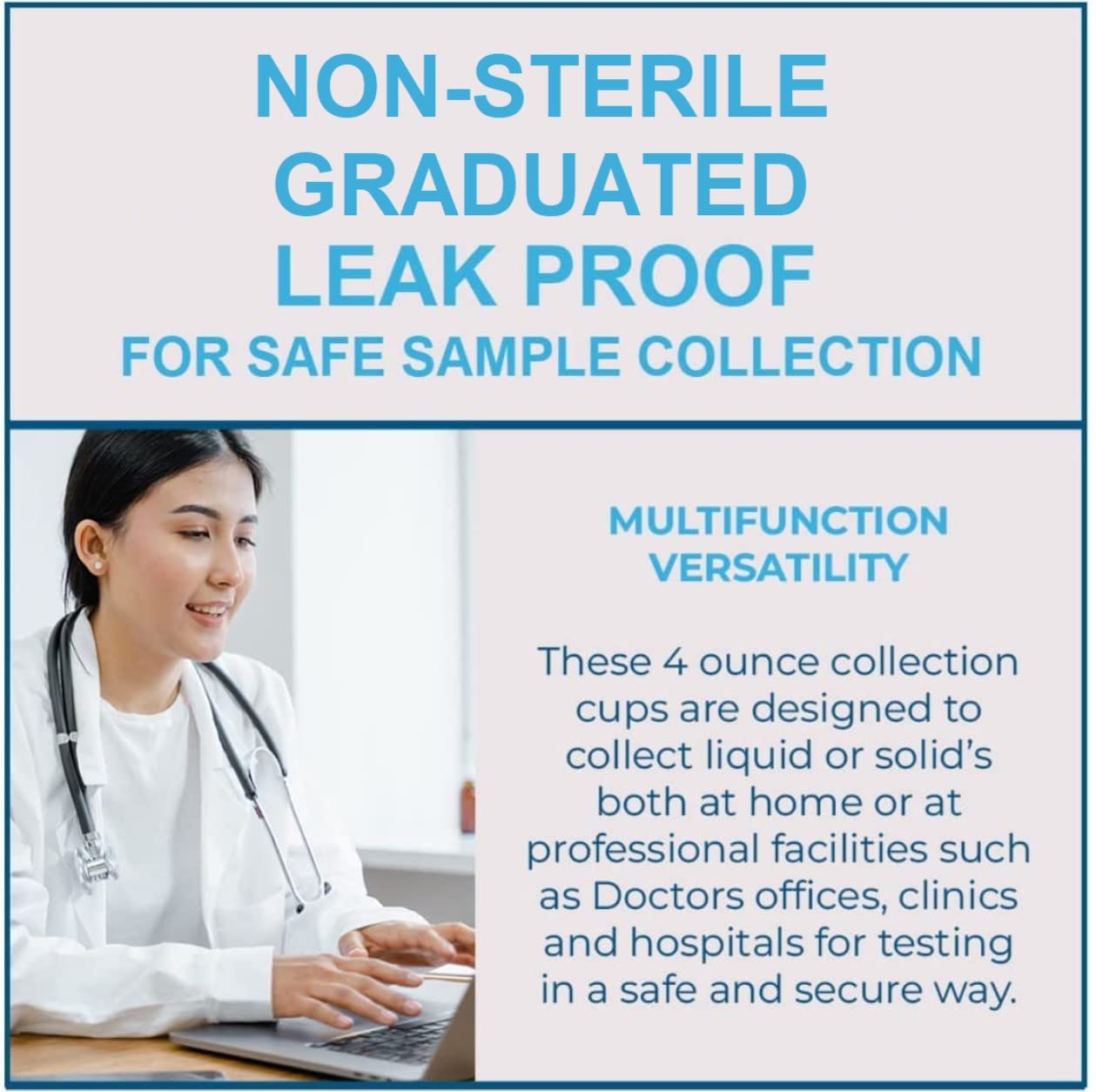 Leak-Proof 4oz Specimen Cups with Screw-On Lids - Pack of 25 Clear Non-Sterile Urine Sample Containers - Ideal for Medical Testing, Home Health Kits & Laboratory Use - Safe Collection for Urine, Stool & Semen Samples