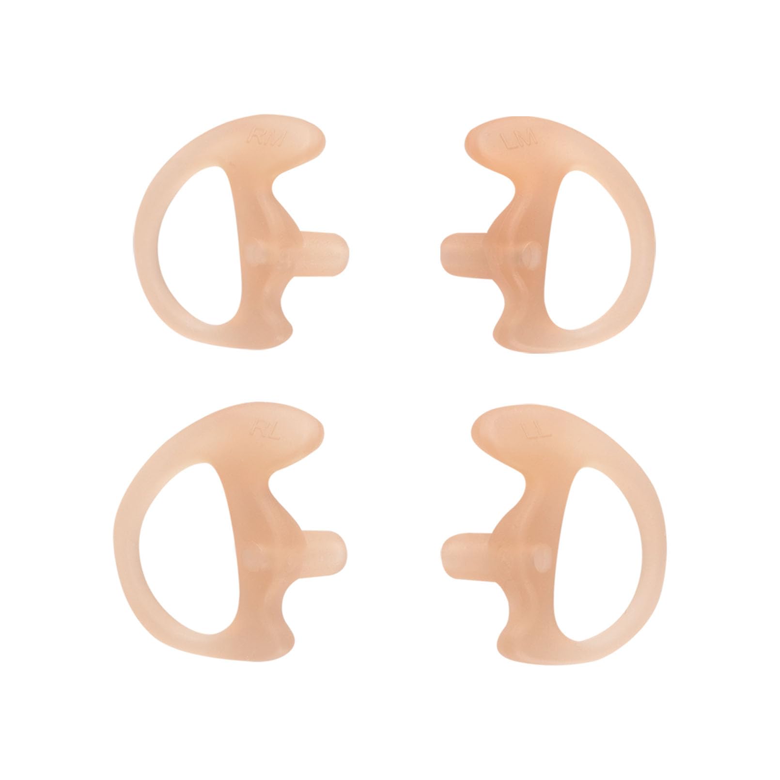 KEYBLU Universal Soft Silicone Earmold Replacement for Two-Way Radios - Compatible with Walkie Talkie Headsets & Coil Tube Audio Kits (Flesh Color, Small Size, 2 Pairs) - Perfect for Security, Construction & Outdoor Communication