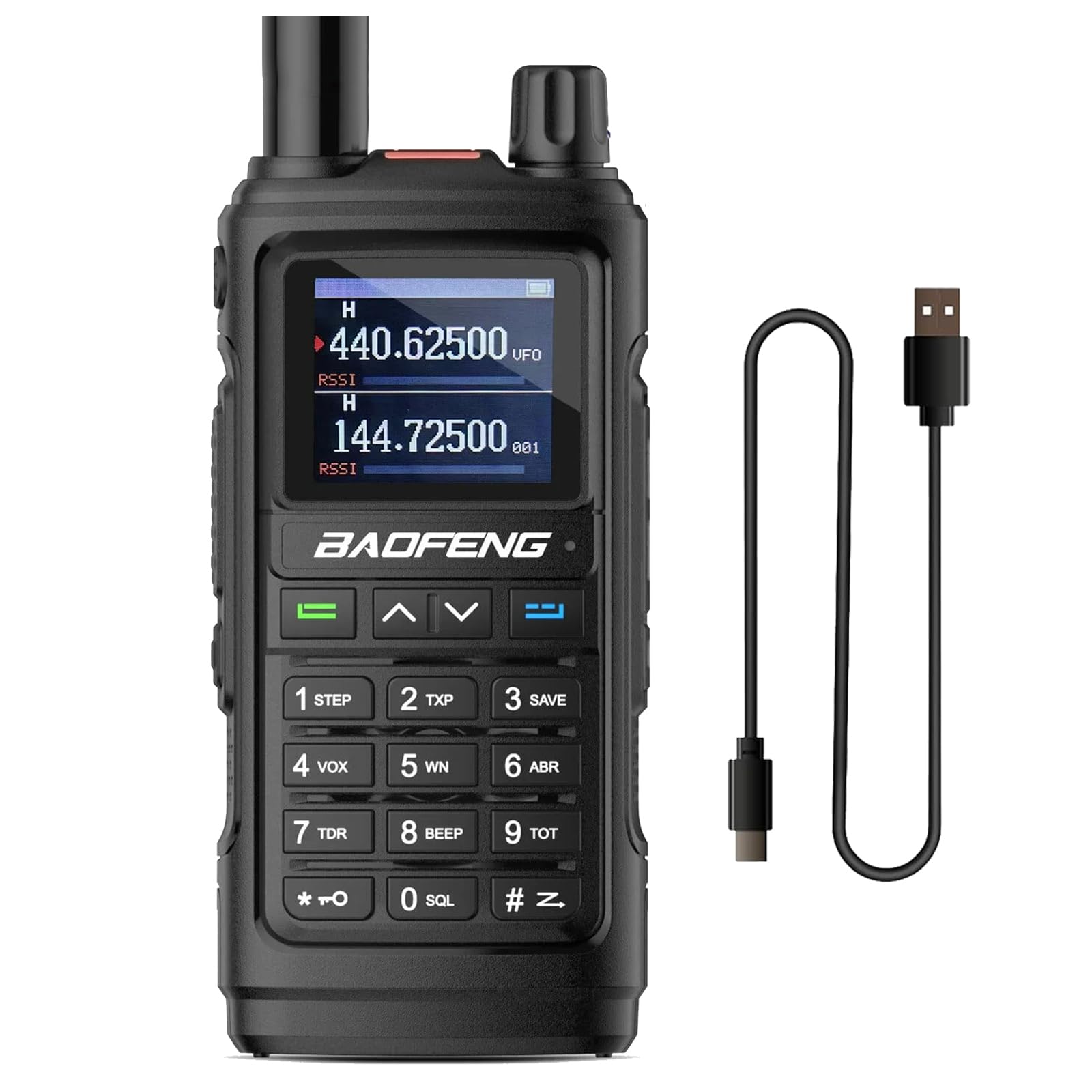 BAOFENG UV-17M 5W Long Range Ham Radio - Professional Two Way Walkie Talkie with USB-C Charging, 1800mAh Li-ion Battery, NOAA Weather Alert & VOX Function (Black) - Ideal for Outdoor Adventures, Hiking, Camping and Emergency Communication