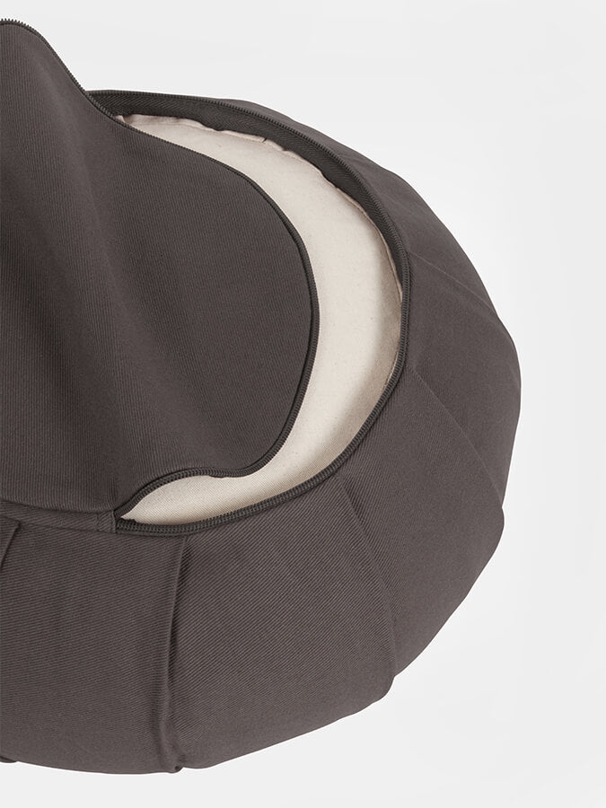 Organic Cotton Round Lotus Zafu Buckwheat Meditation Cushion - GOTS Certified for Yoga, Zen Meditation & Home Decor - Eco-Friendly & Comfortable Support for Mindful Practices