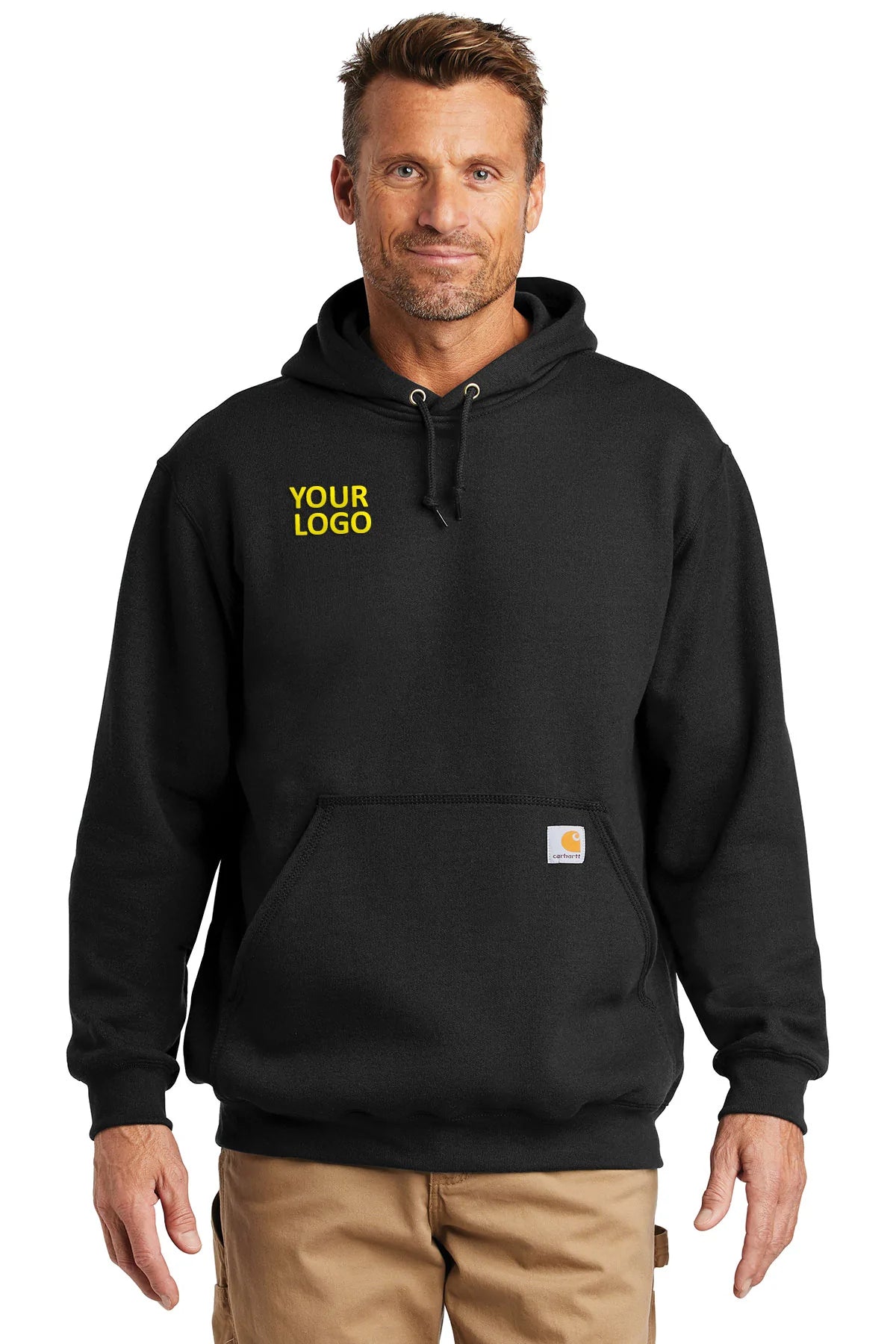 Carhartt Customized Midweight Hoodies for Men & Women - Black Pullover Sweatshirt for Work, Outdoor & Casual Wear