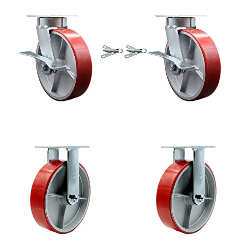 2 Swivel w/2 Bolt On Swivel Locks - 2 Rigid