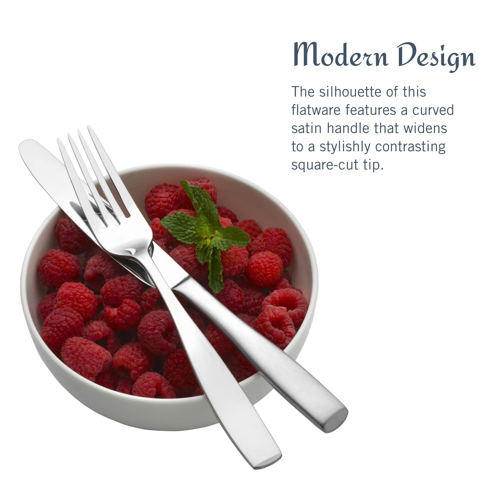 Premium Mikasa Satin Loft 65-Piece Flatware Set for 12 - 18/10 Stainless Steel Silverware with Serving Utensils - Elegant Dinnerware for Formal Dining, Weddings & Entertaining
