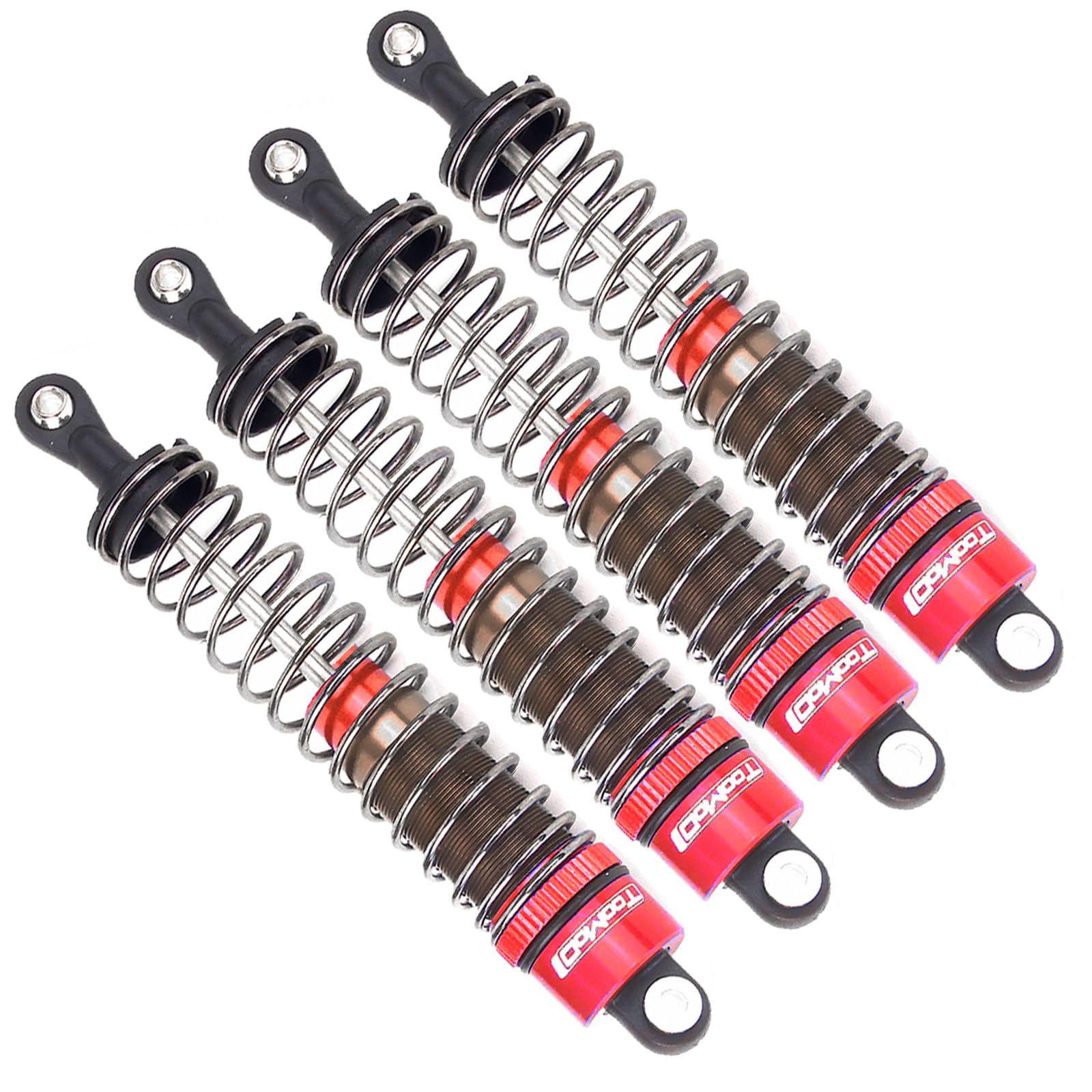 1/10 Scale 80mm RC Oil Filled Shock Absorbers Kit - Compatible with Tamiya TRX4, Axial SCX10, D90 Truck Crawler & Off-Road Upgrades (Red) - Perfect for Rock Crawling, Trail Riding & RC Car Performance Enhancement