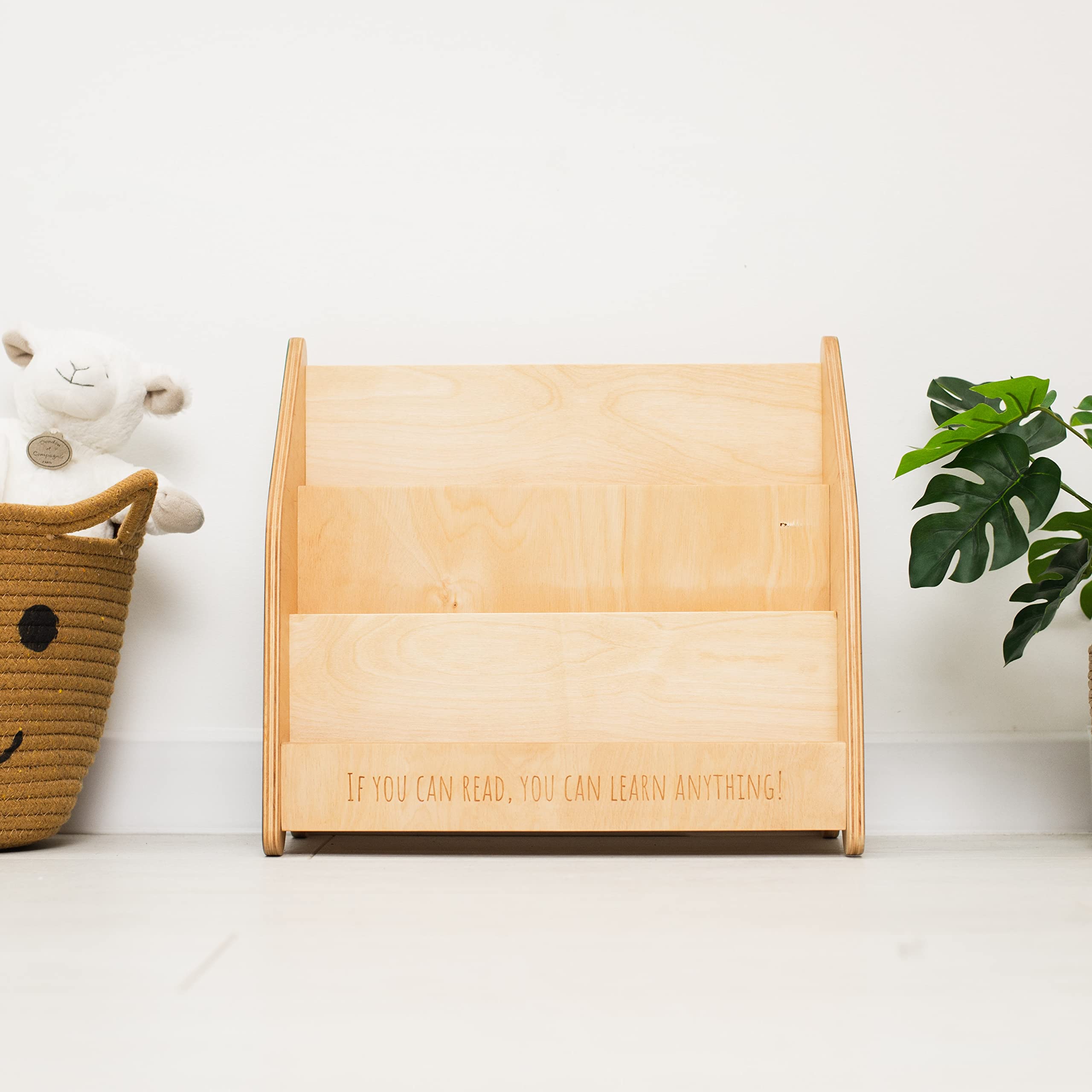 Montessori Bookcase for Kids - Wooden Bookshelf & Toy Storage Organizer for Toddlers - Perfect for Playroom, Nursery, or Bedroom - Ideal Gift for 2nd & 3rd Birthday (Small, Dark Walnut)