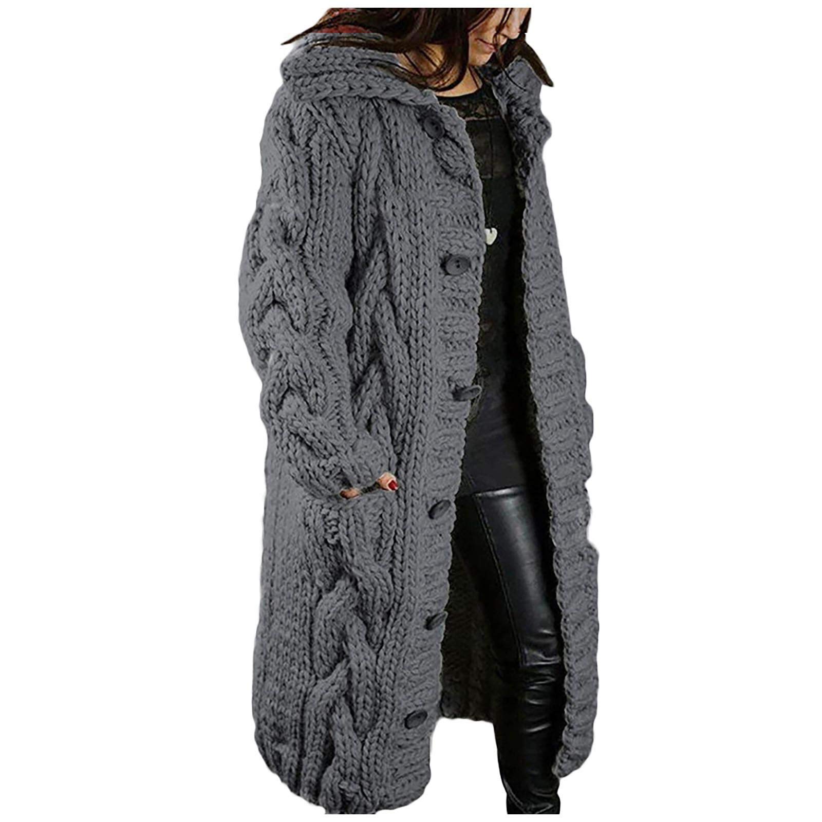 Women's Winter Parka Coat - Warm Fleece Lined Long Sleeve Speckled Jacket with Full Zip | Knitted Sweater Style | Perfect for Cold Weather, Outdoor Activities & Daily Wear