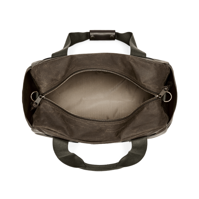 Filson Small Tin Cloth Duffle Bag - Waterproof & Durable Otter Green Travel Duffel - Perfect for Camping, Hiking & Weekend Getaways