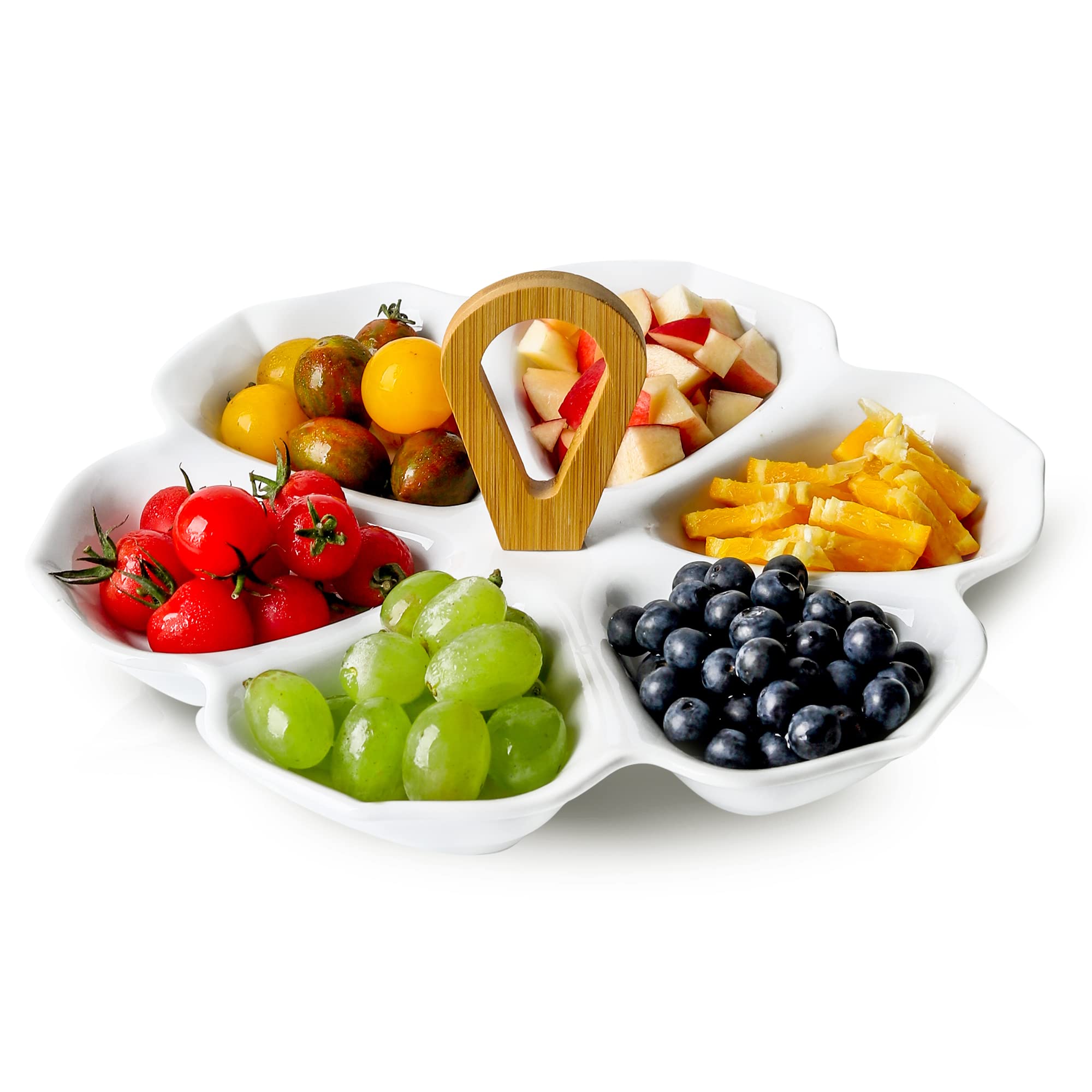 Neaylfe White Serving Tray - Large Party Platter for Chips, Dips, Veggies, Candy & Snacks - Perfect for Entertaining, Buffets & Holiday Gatherings