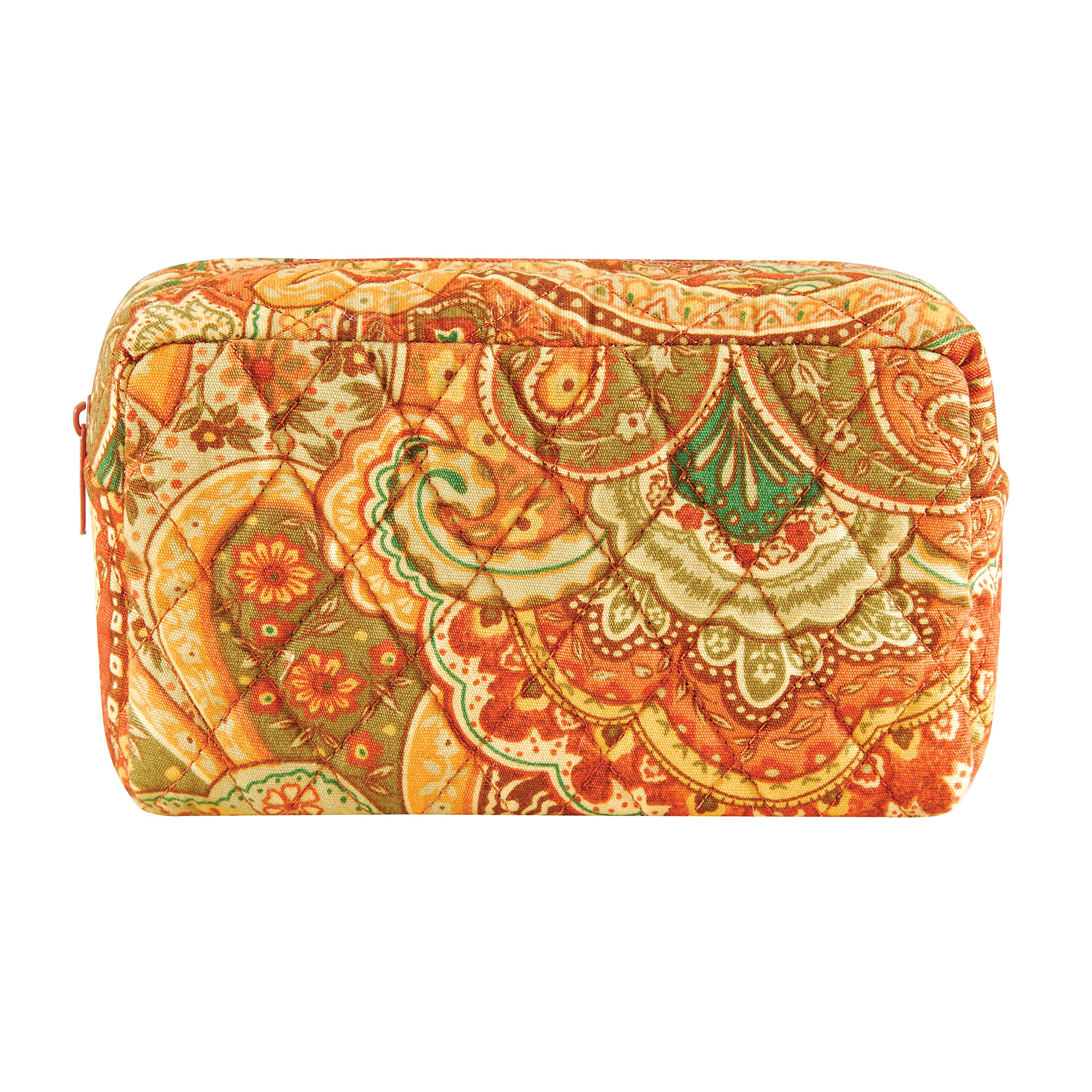 C&F Home Tangiers Orange Paisley Makeup Bag - Waterproof Cosmetic Organizer for Travel, Gym & Daily Use | Perfect Gift for Women & Teens